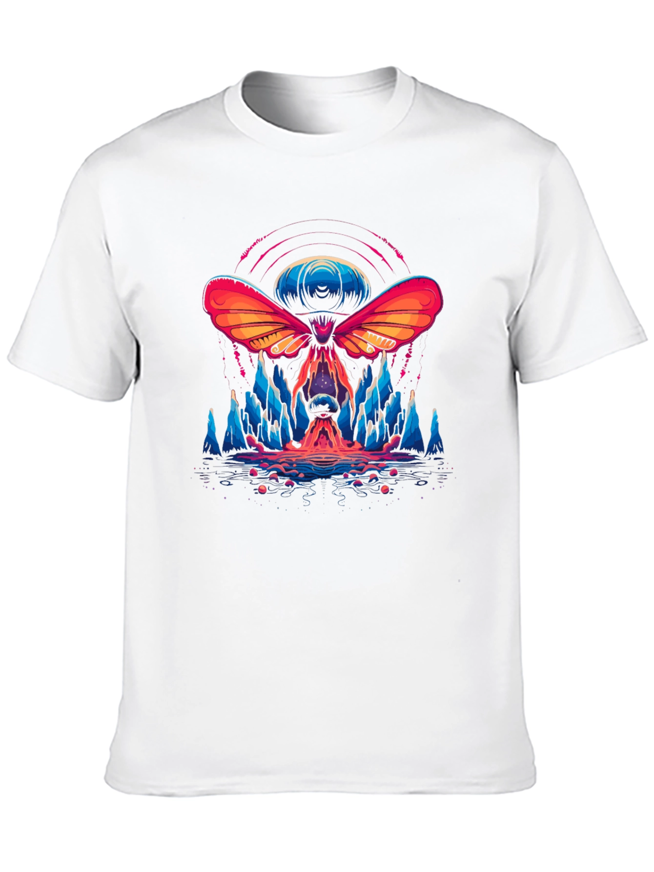 Black Psychedelic Moth Graphic T-Shirt - Black view 10
