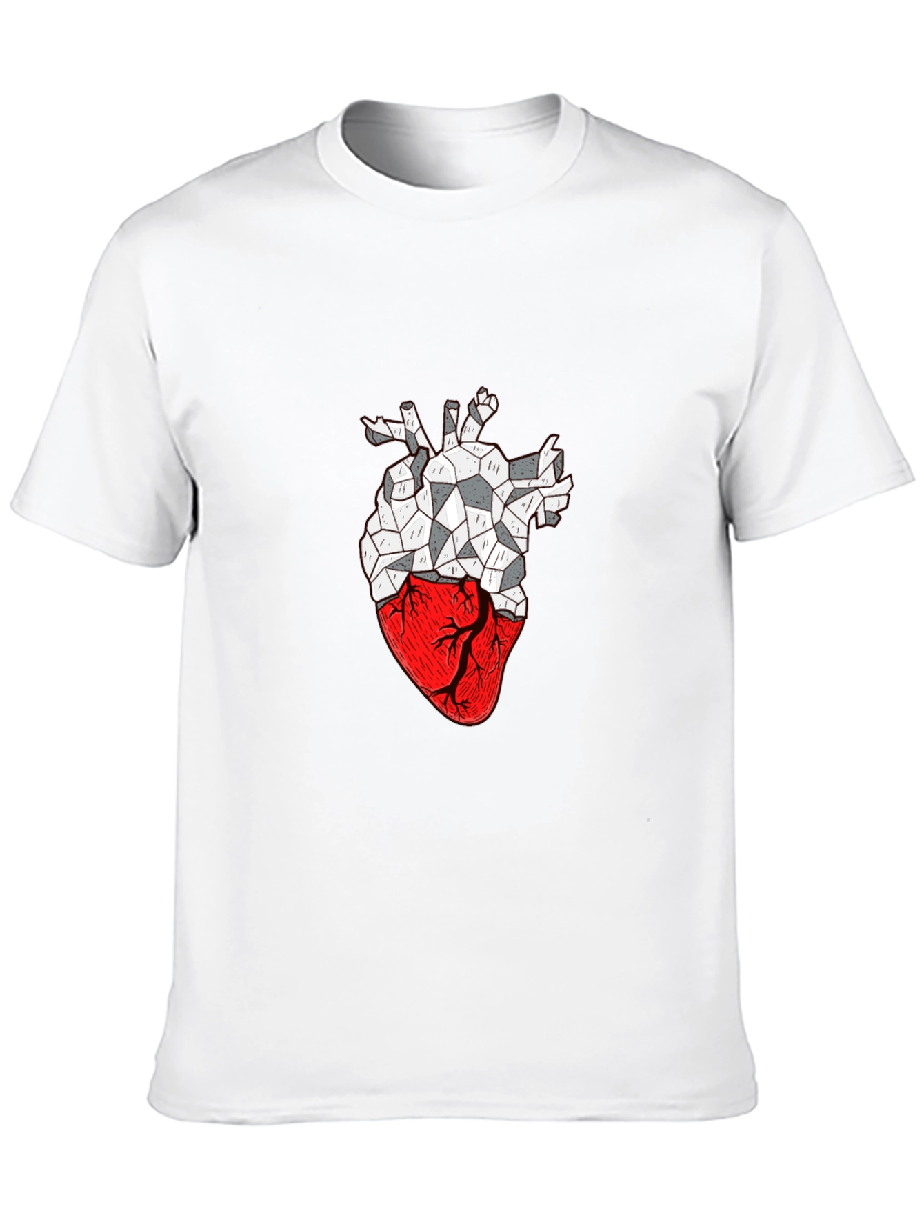 Black Geometric Heart Graphic T-Shirt view 10