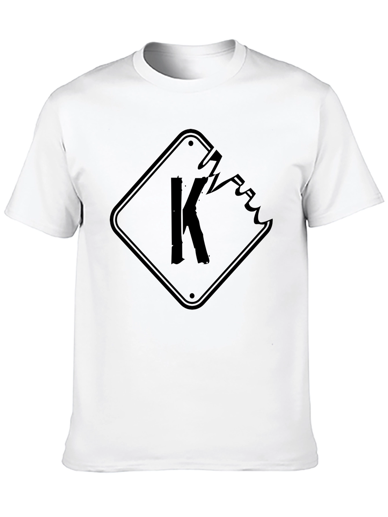 Distressed K Symbol Graphic Tee - Cool Black Shirt - 10