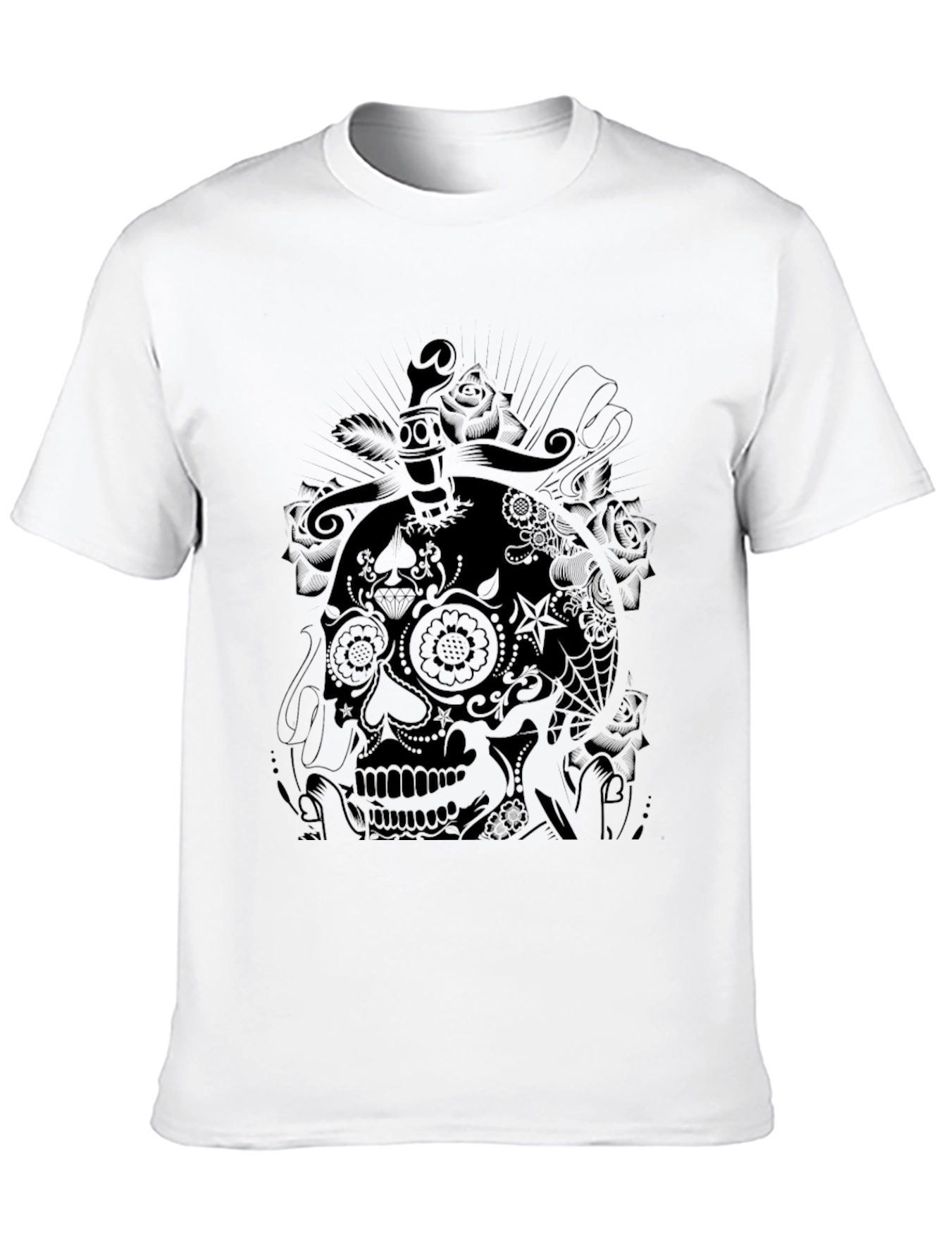 Black Skull & Dagger Graphic Tee - Black view 10