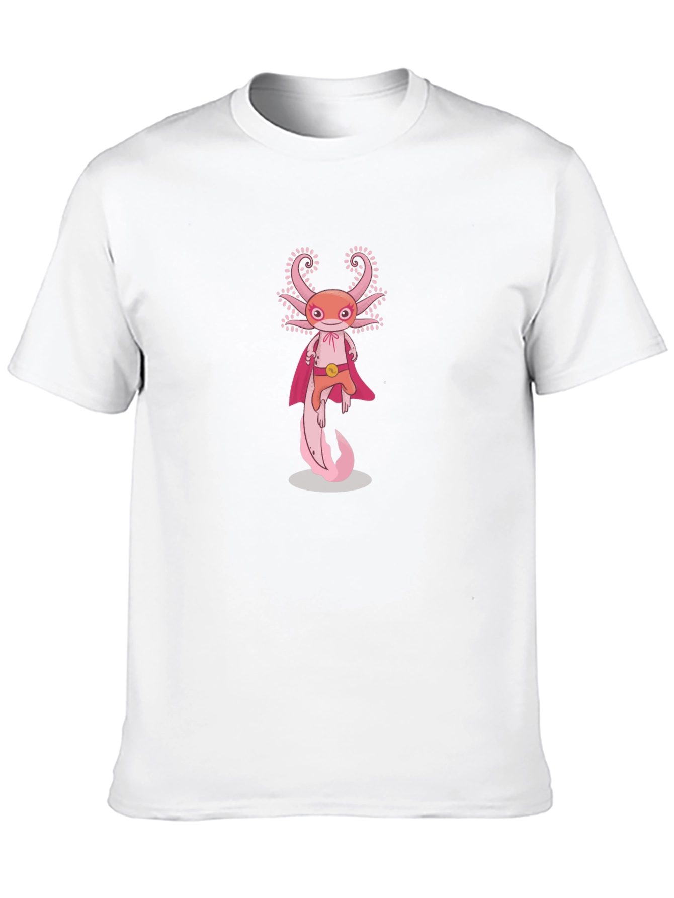 Black Axolotl Superhero Graphic Tee - Black Cotton T-Shirt view 10