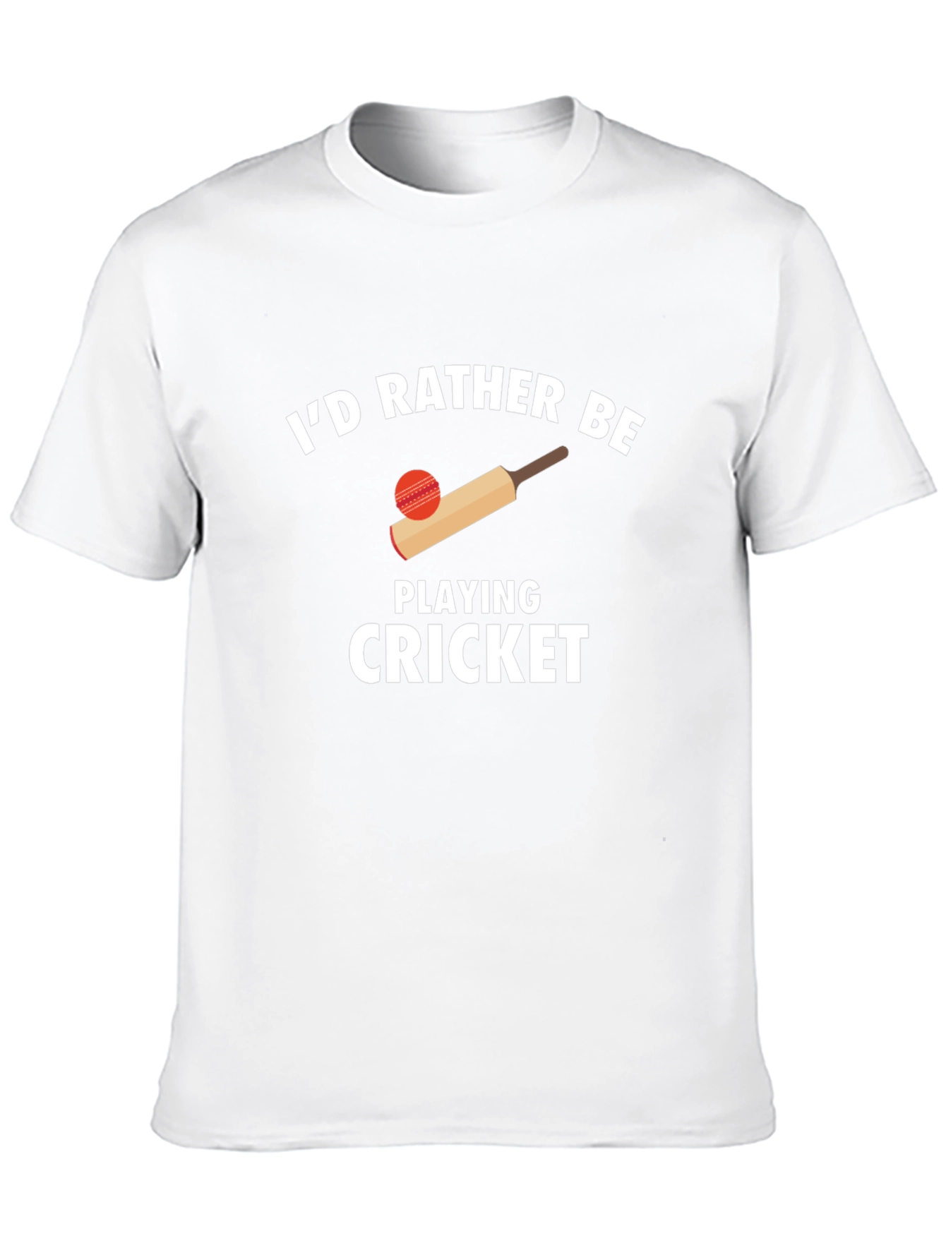 Black Cricket Lover Graphic T-Shirt - "I'd Rather Be Playing Cricket" view 10