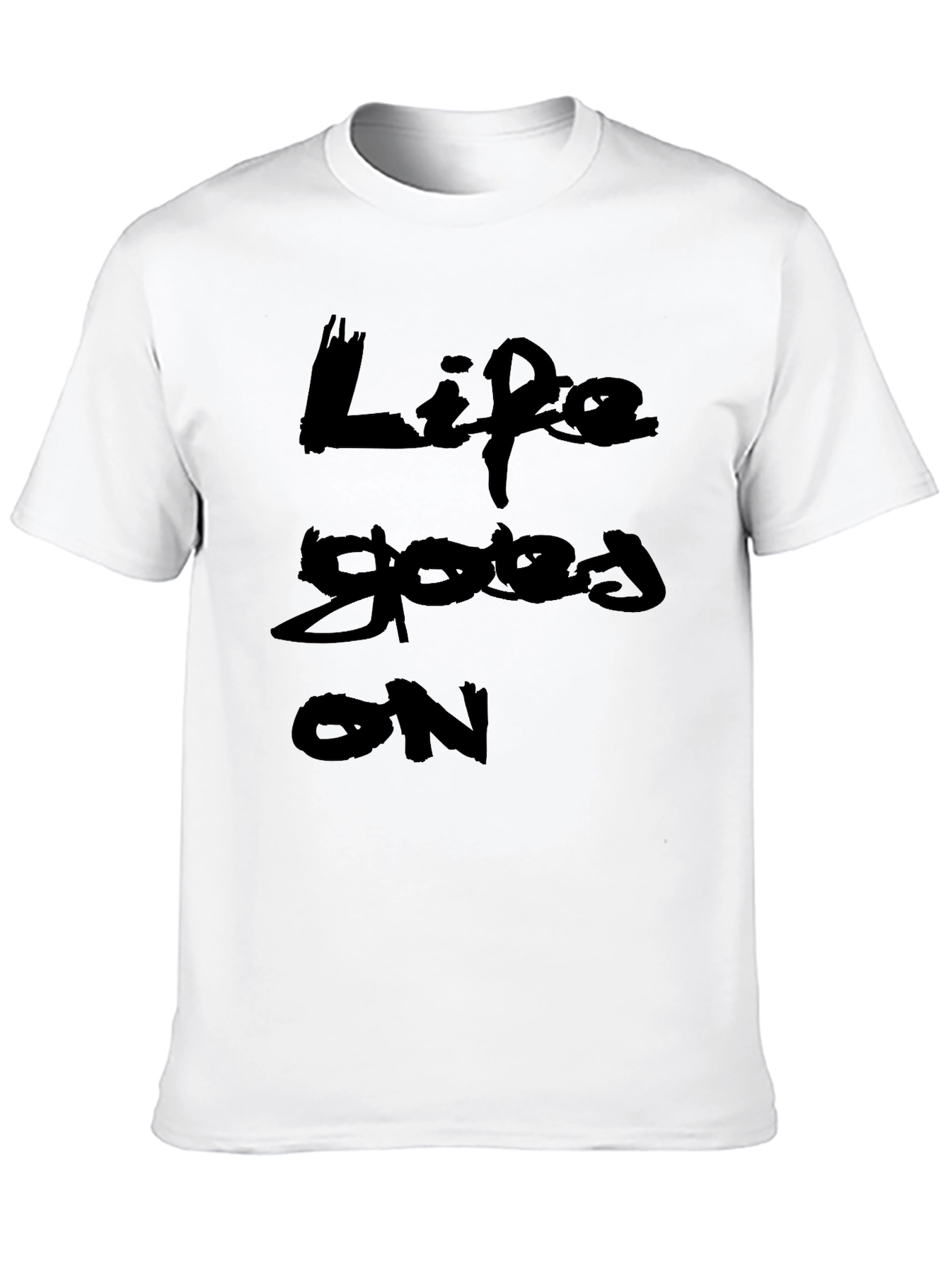 Black Life Goes On T-Shirt - Black Crew Neck Graphic Tee view 10