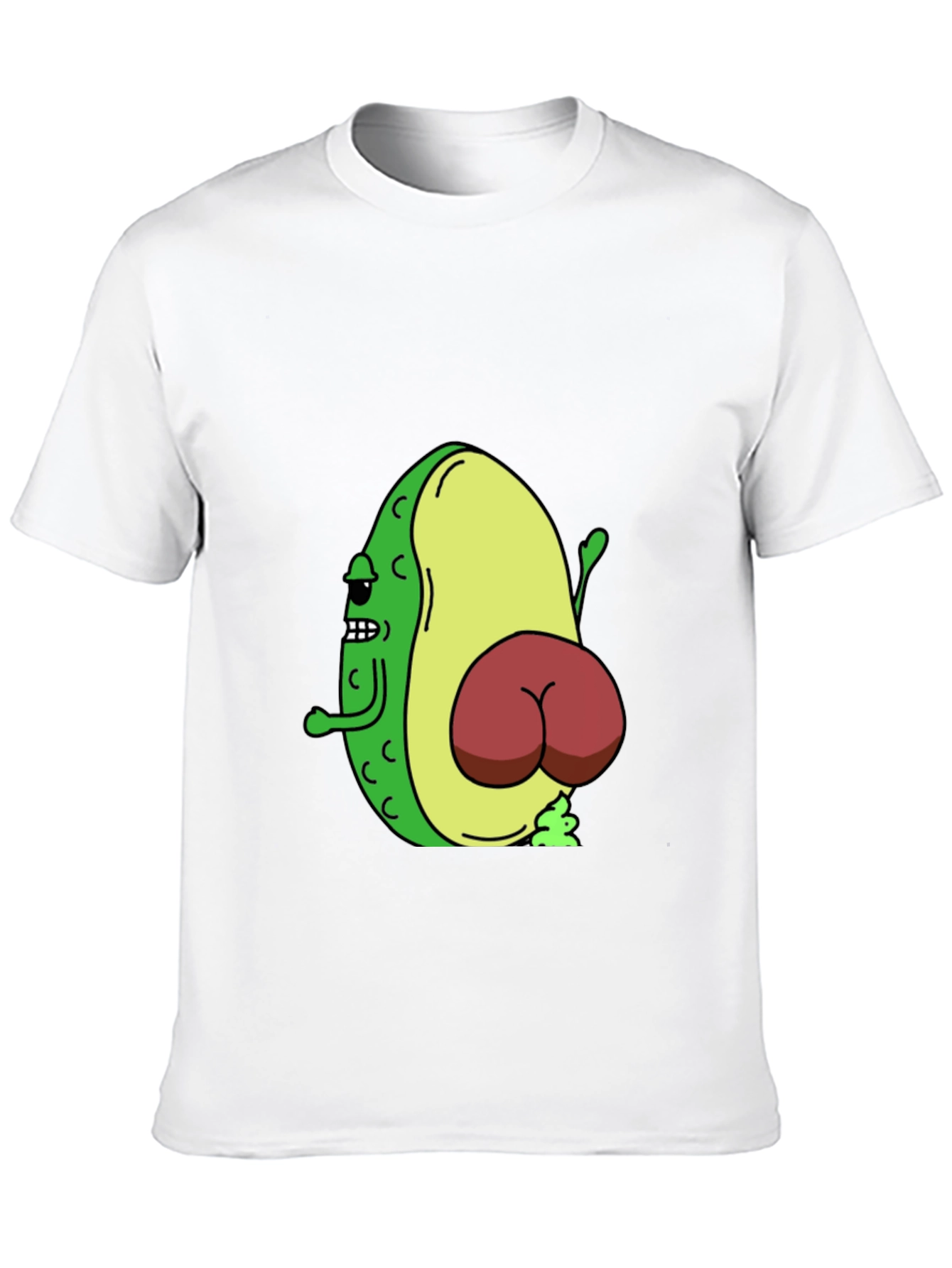 Black Funny Avocado Butt T-Shirt - Black view 10