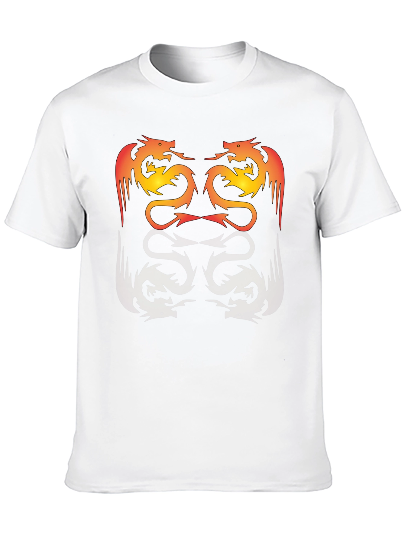 Black Twin Dragon Graphic Tee - Black Cotton Blend view 10