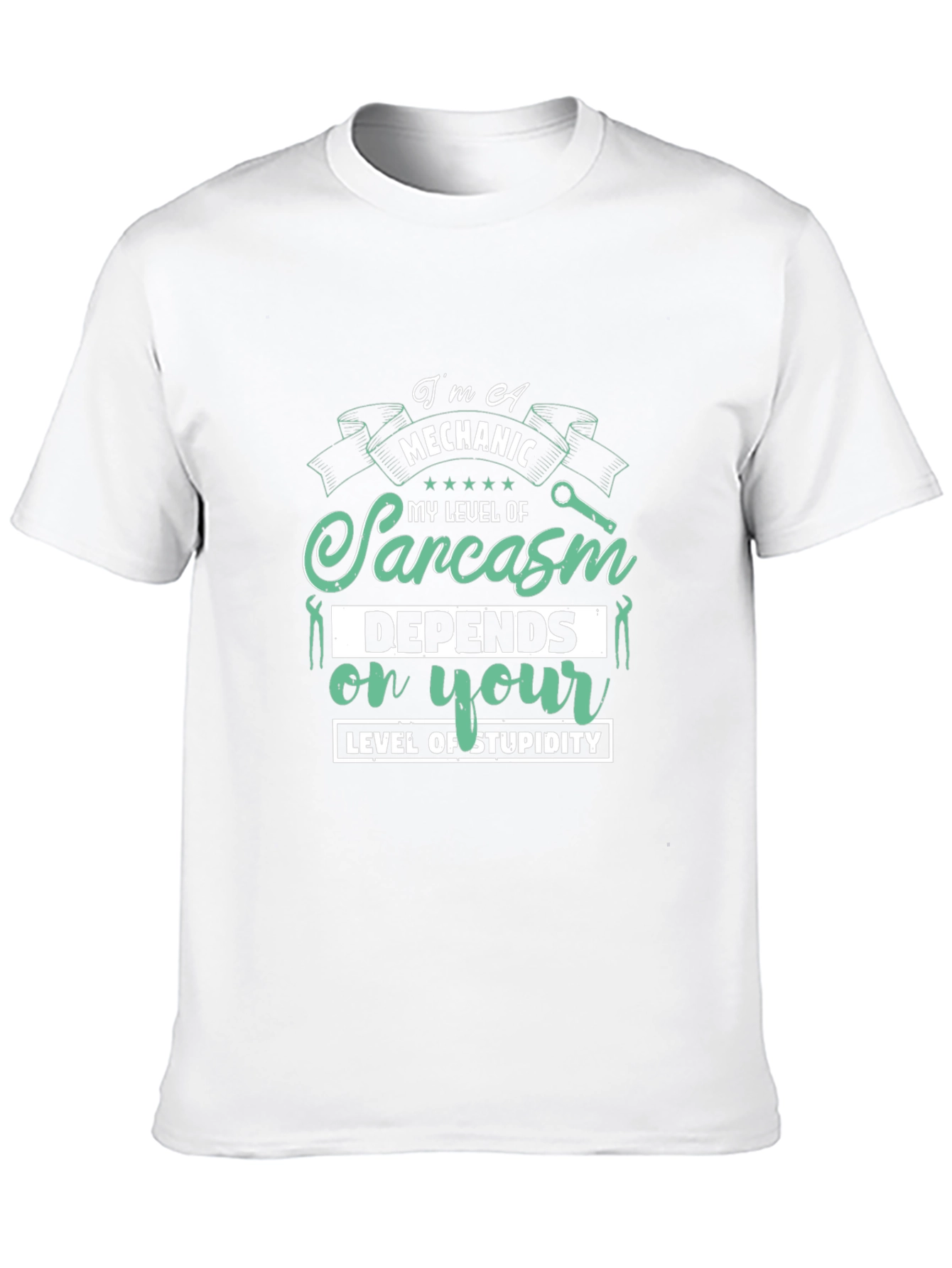 Black Mechanic Sarcasm T-Shirt - Level of Stupidity view 10