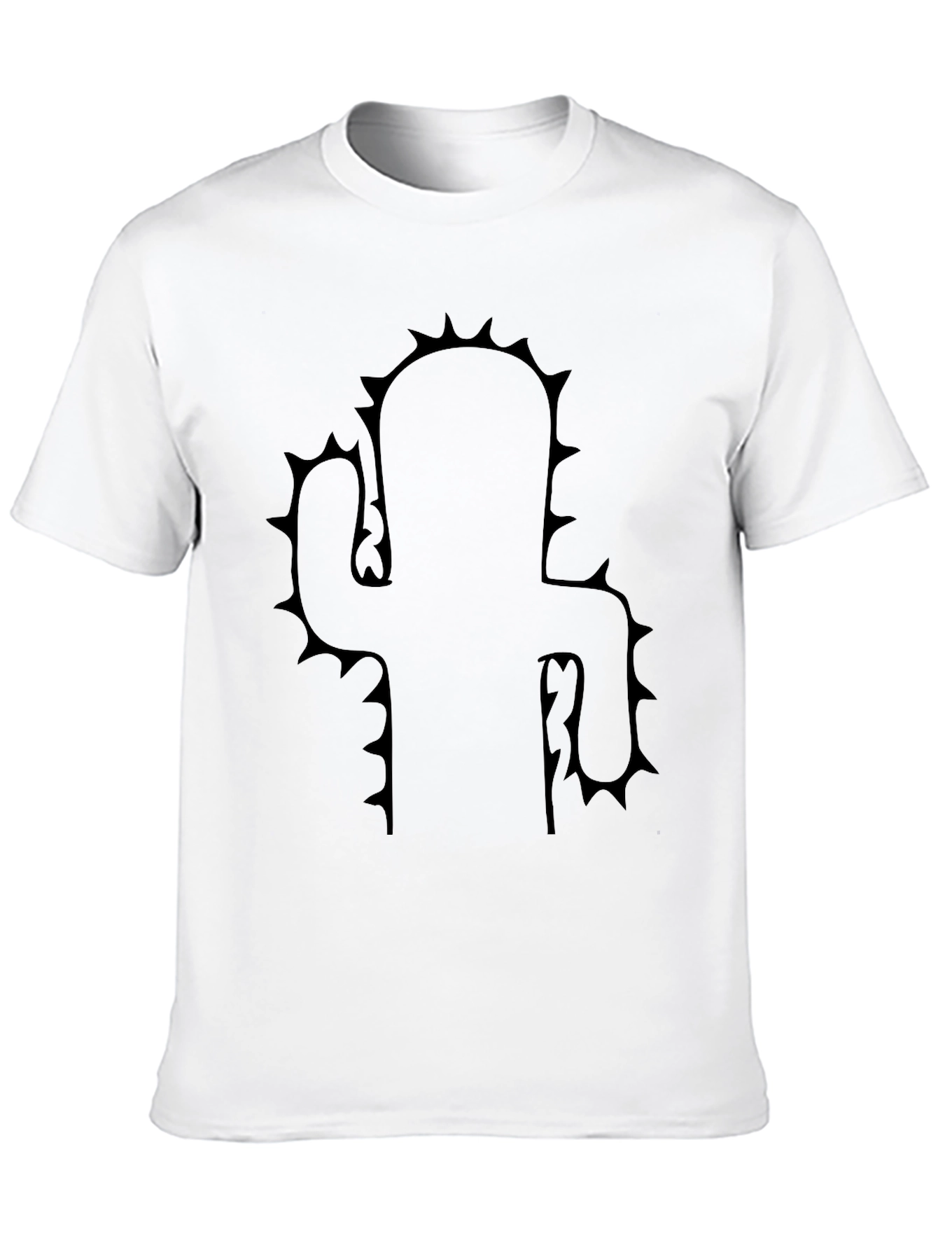 Black Cactus Silhouette Black T-Shirt view 10