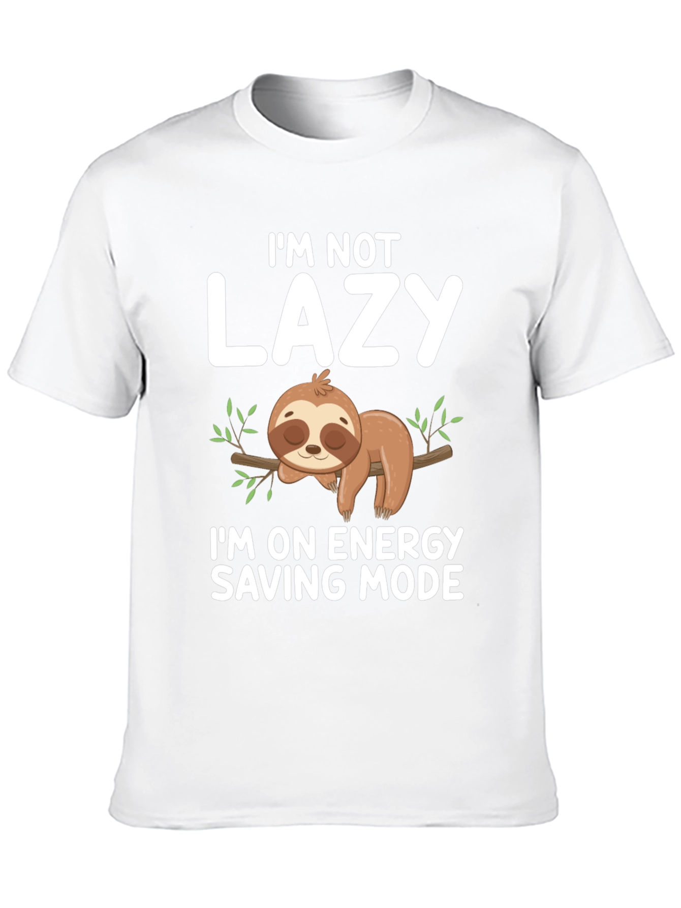 Black Lazy Sloth Energy Saving Mode Graphic Tee view 10