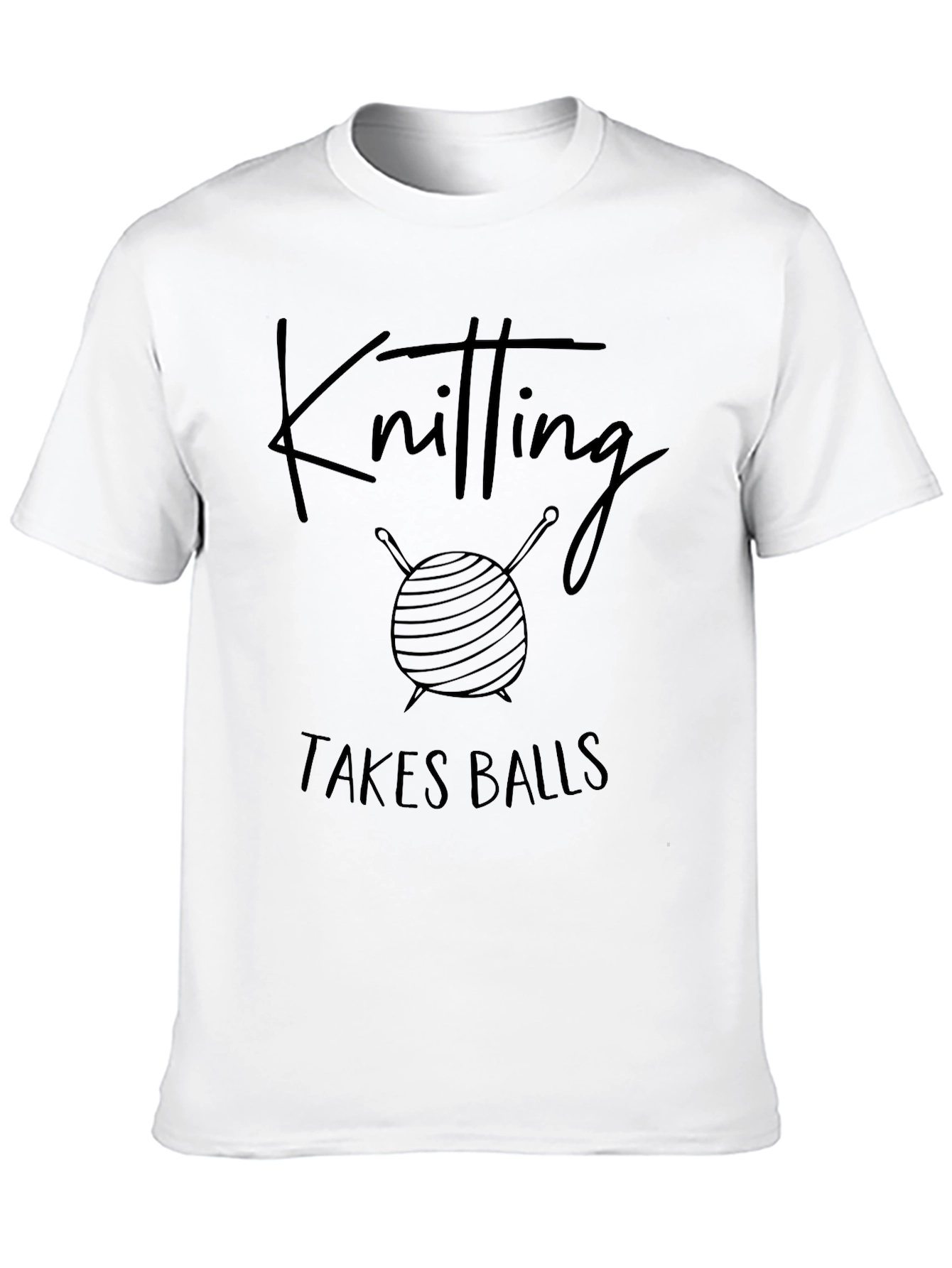 Black Knitting Takes Balls Graphic T-Shirt view 10