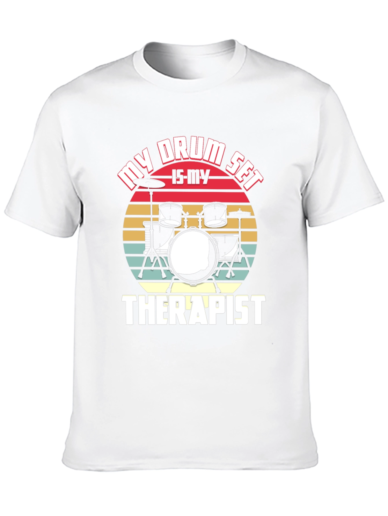 Black My Drum Set Is My Therapist T-Shirt view 10