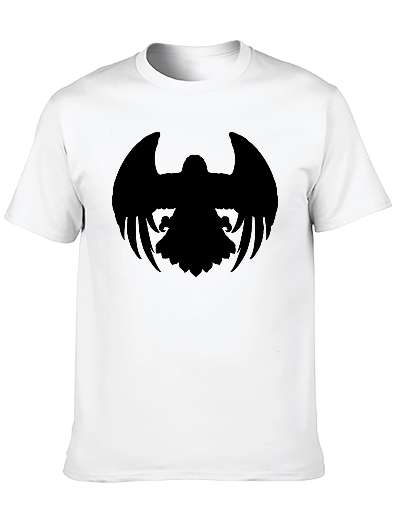 Black Men's Black T-Shirt with Eagle Graphic view 10