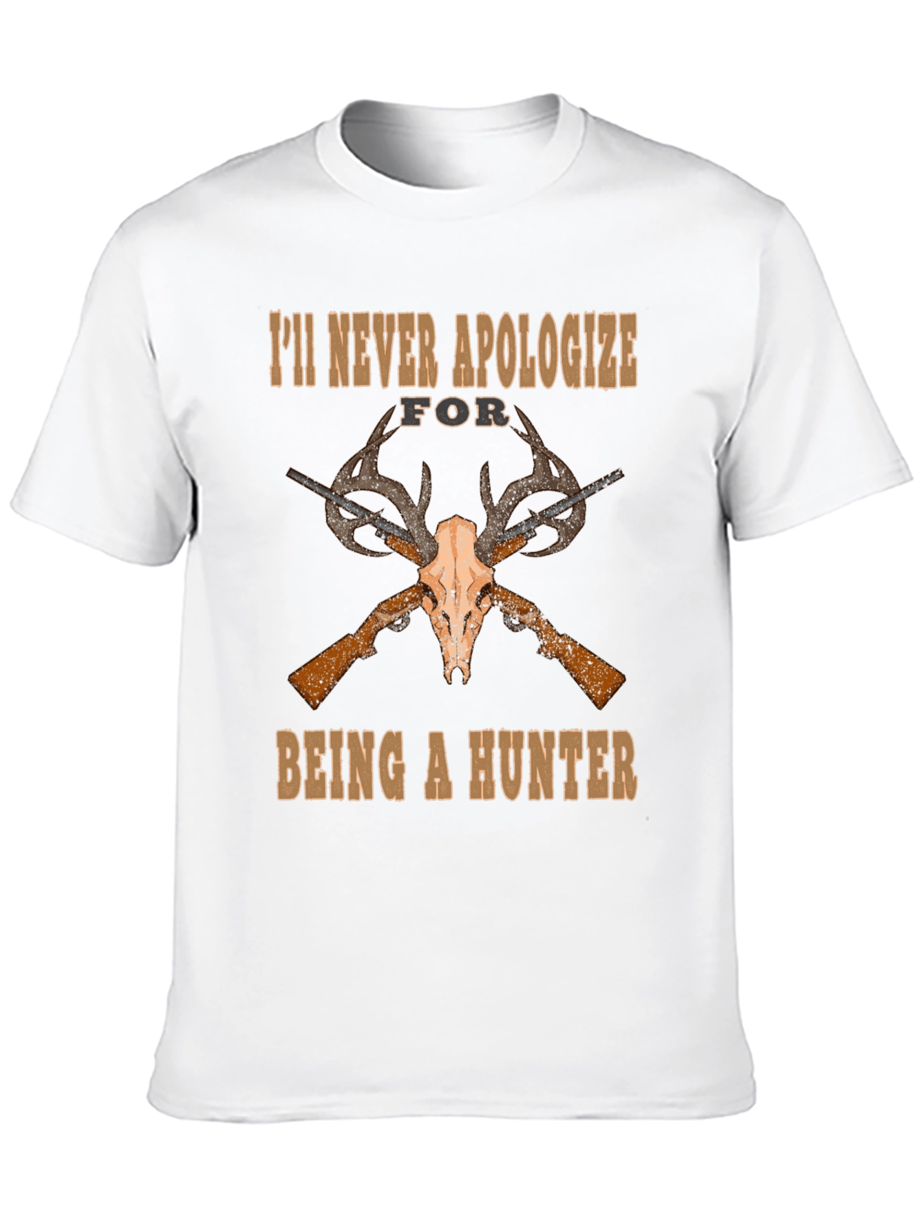 Black Hunter's Pride T-Shirt - Skull & Guns Design view 10
