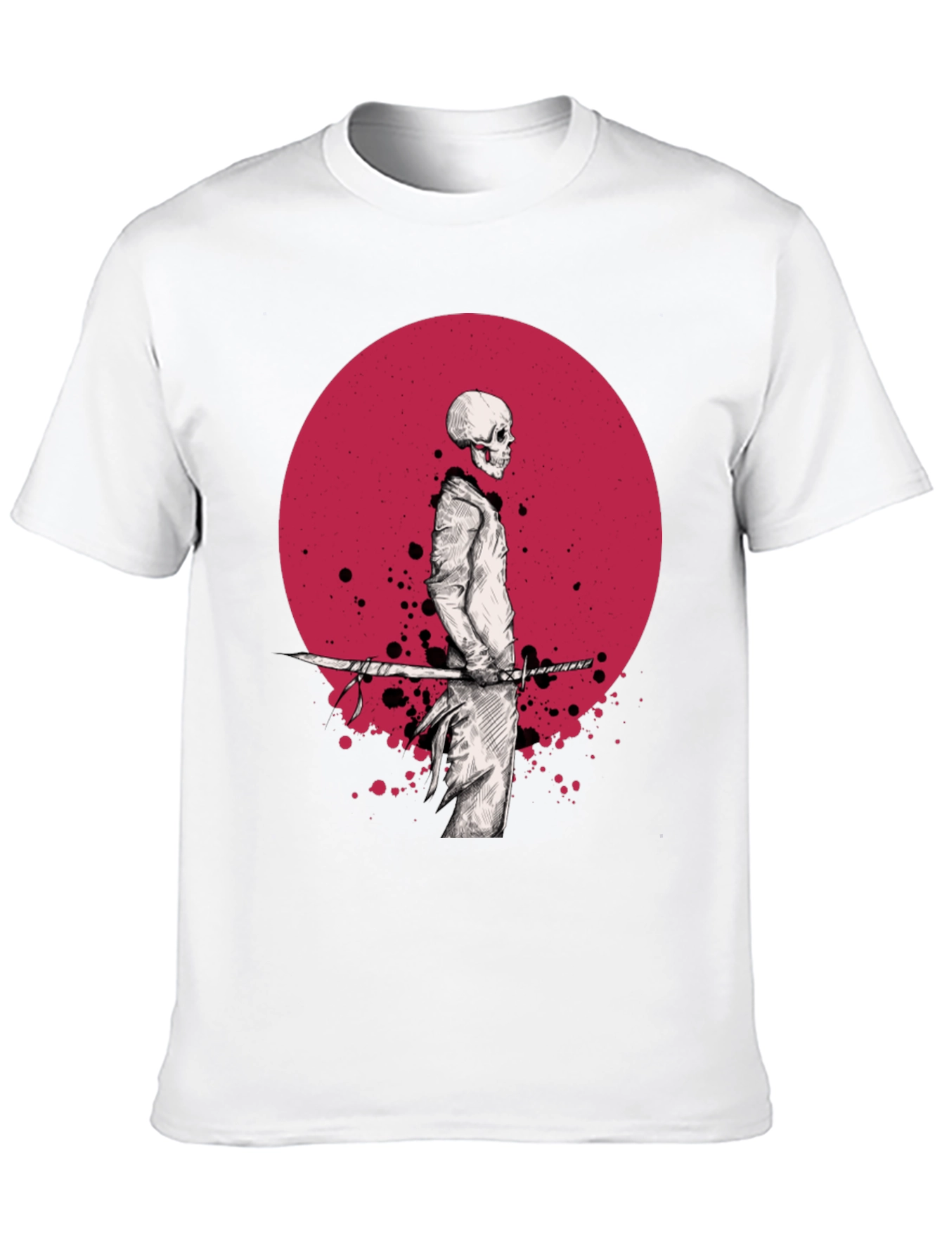 Black Samurai Skeleton T-Shirt - Black Graphic Tee view 10