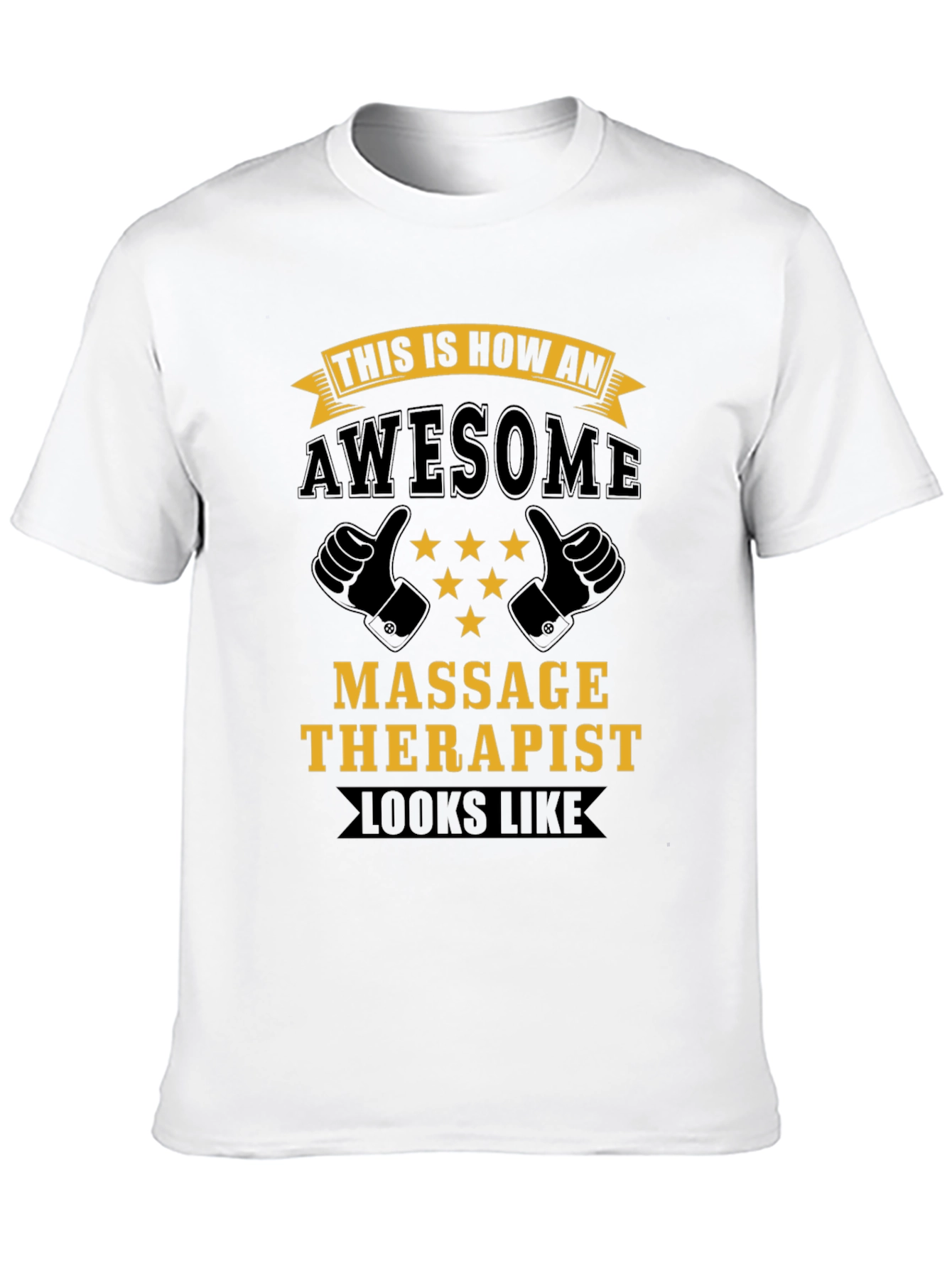 Black Awesome Massage Therapist T-Shirt - Black view 10