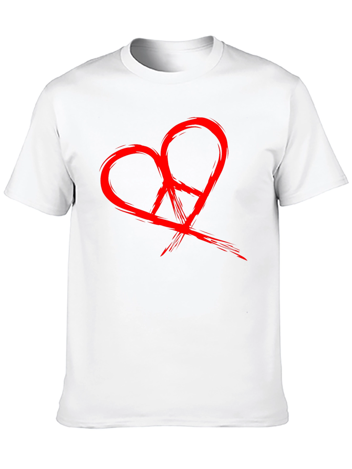 Black Heart Peace Sign Graphic Black T-Shirt view 10
