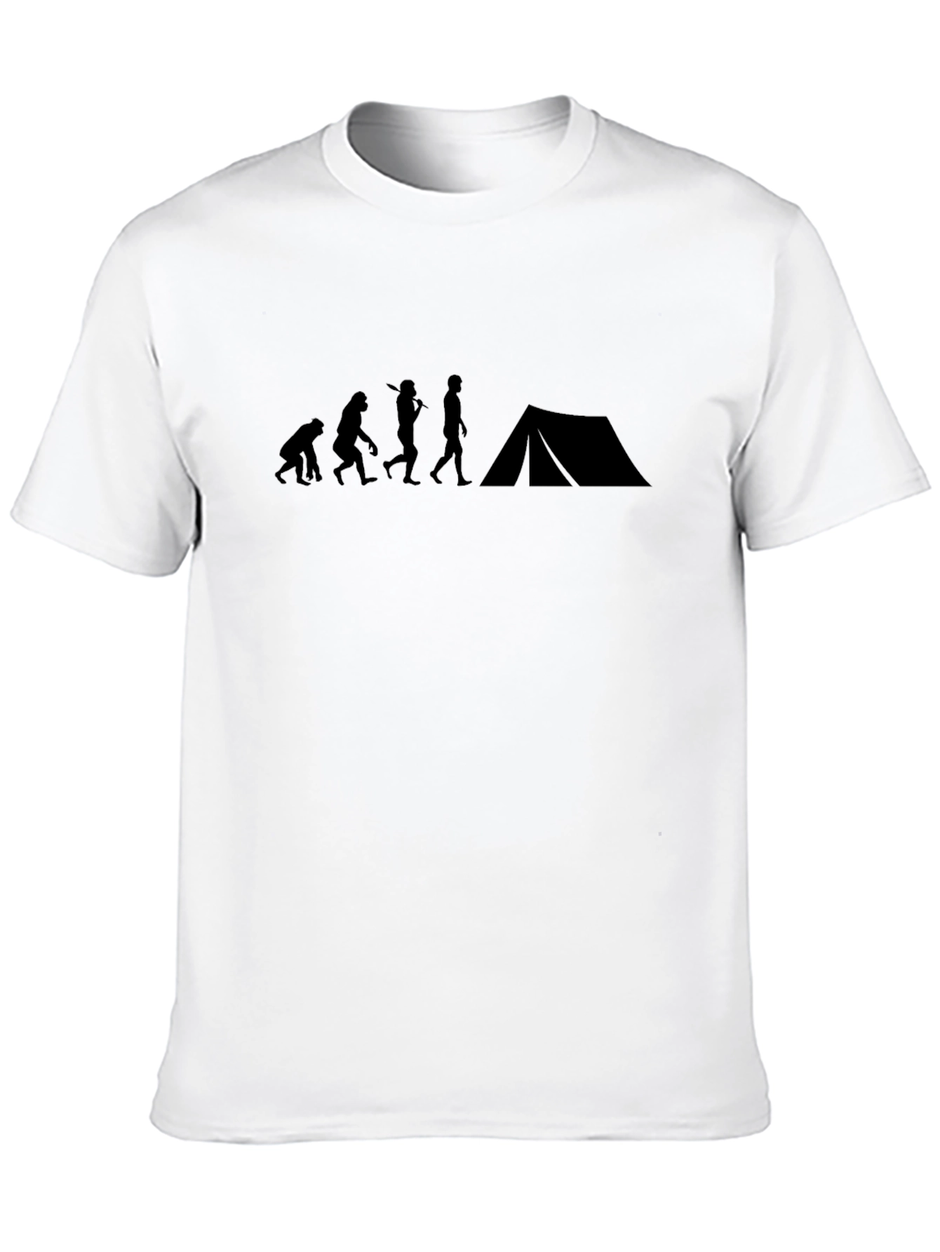 Black Evolution of Camping T-Shirt - Black Graphic Tee view 10