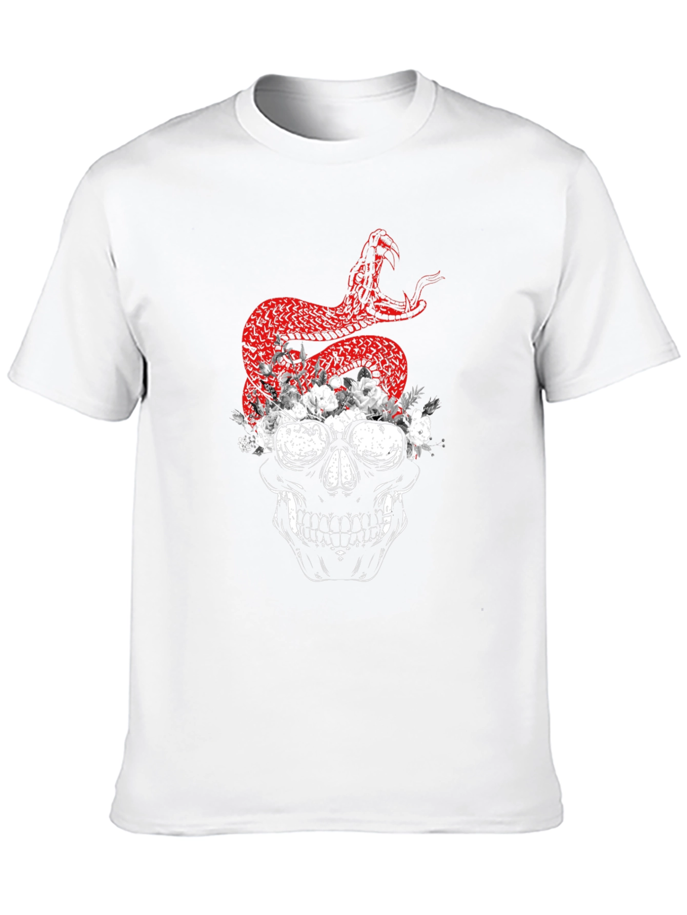 Black Skull & Snake Graphic Tee - Dark Humor Fashion view 10