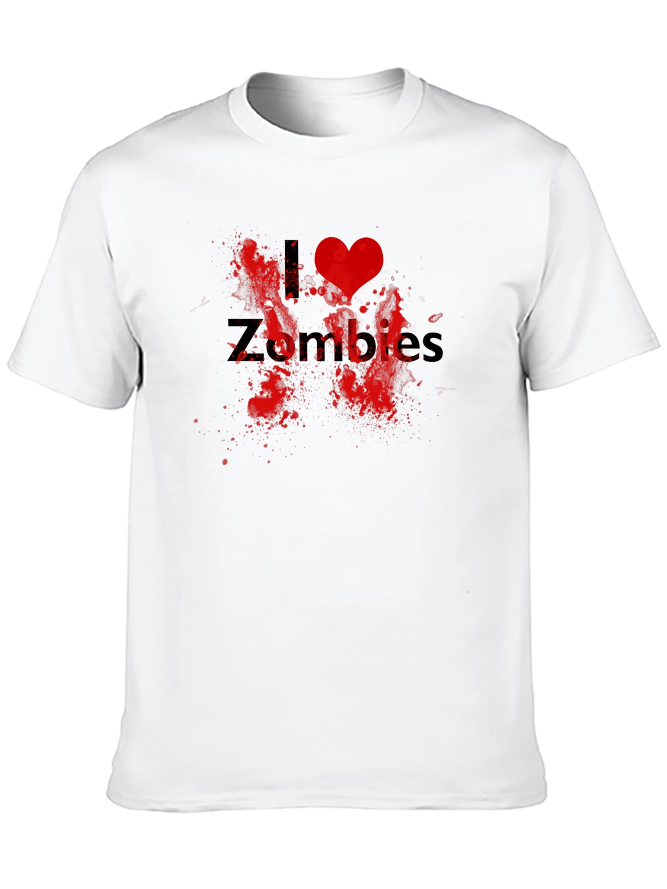 Black I Love Zombies Graphic Tee - Black Cotton T-Shirt view 10