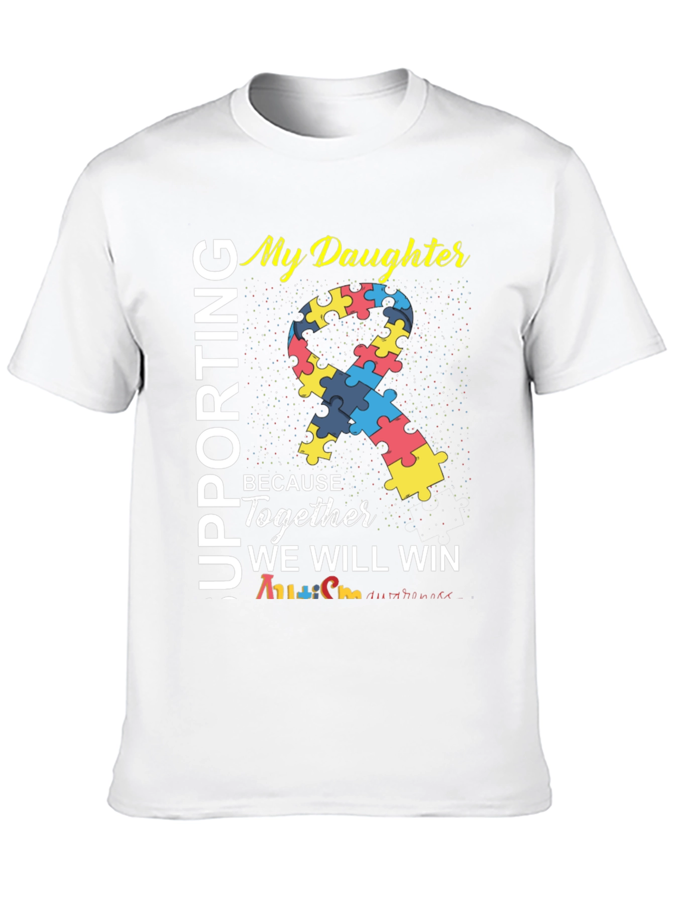 Black Autism Awareness T-Shirt - My Daughter - Together We Will Win view 10