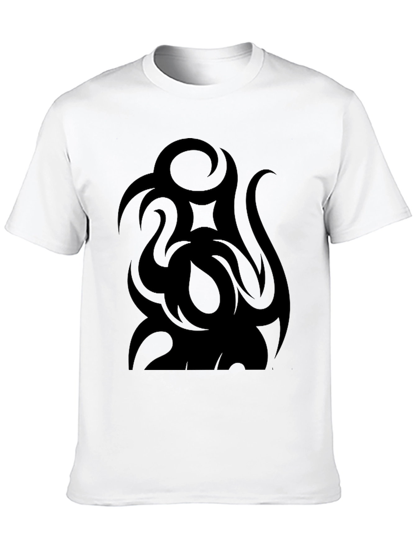 Black Black Tribal Design T-Shirt view 10