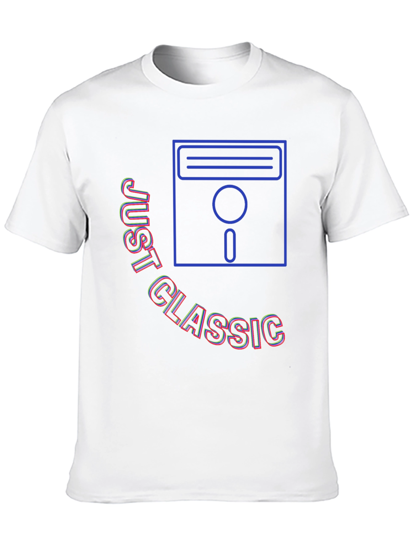 Black Just Classic Retro Floppy Disk Graphic T-Shirt view 10