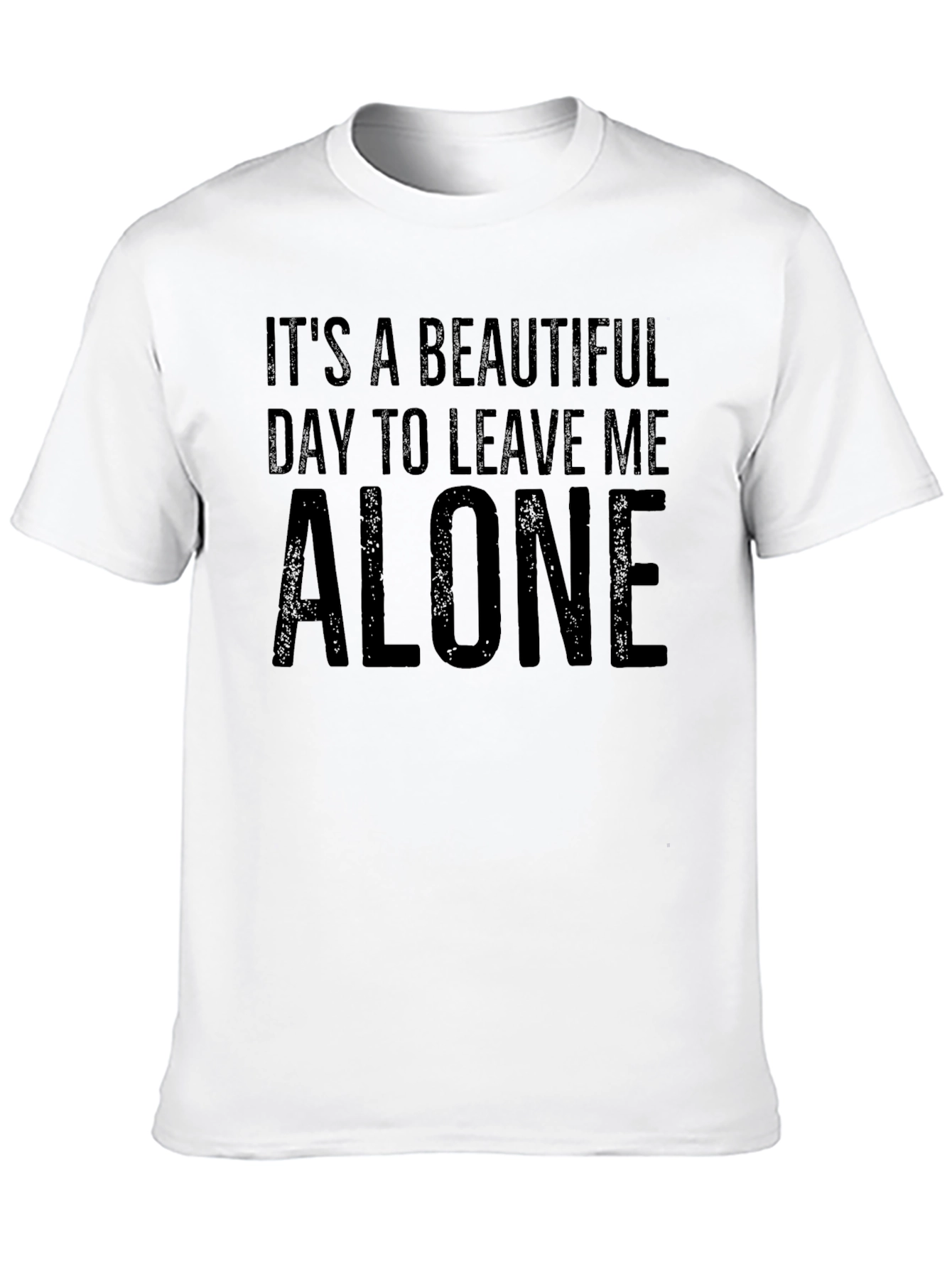 Black Humorous "Leave Me Alone" Graphic Tee - Black view 10