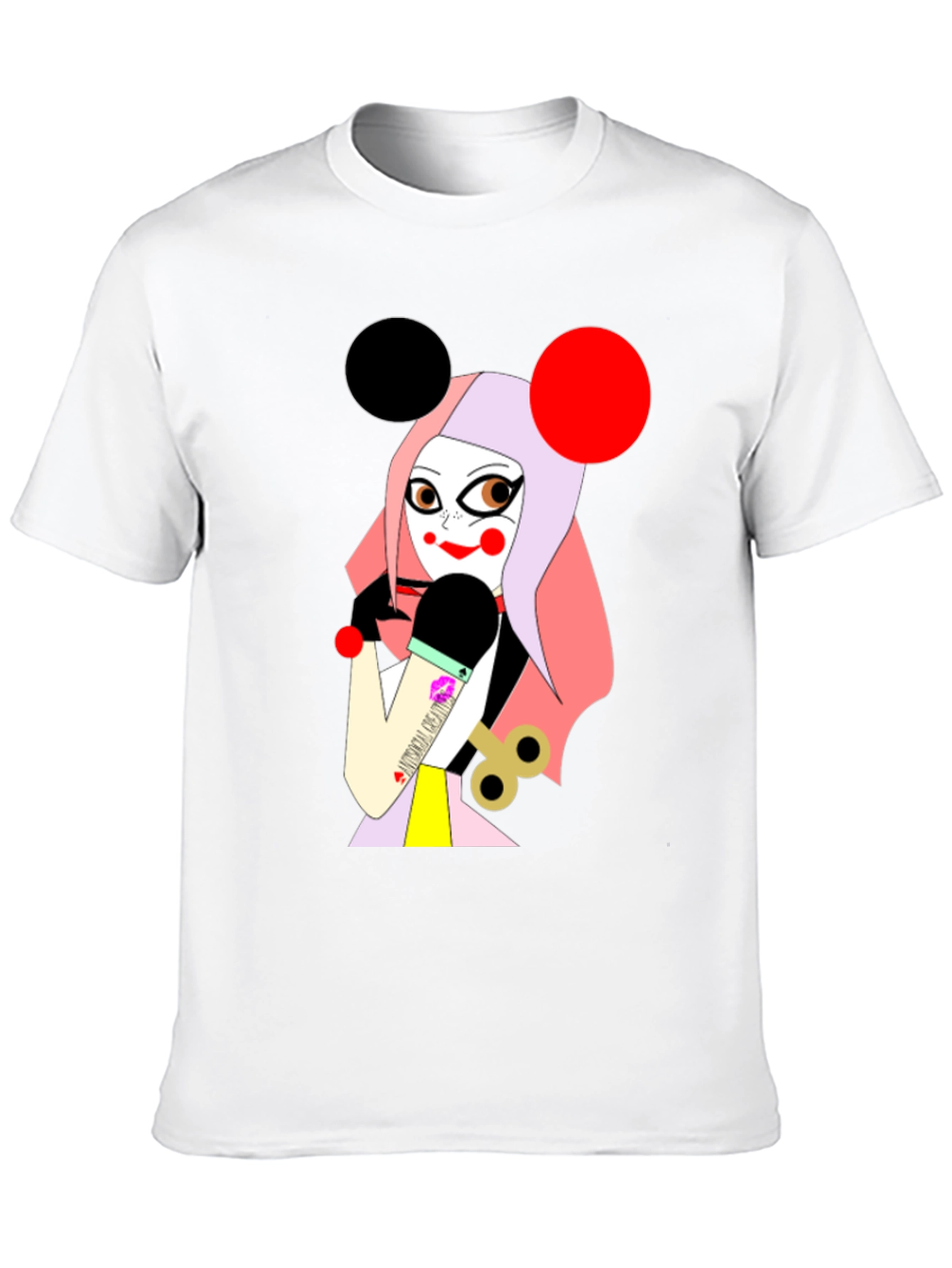 Black Unique Graphic T-Shirt: Cartoon Character view 10