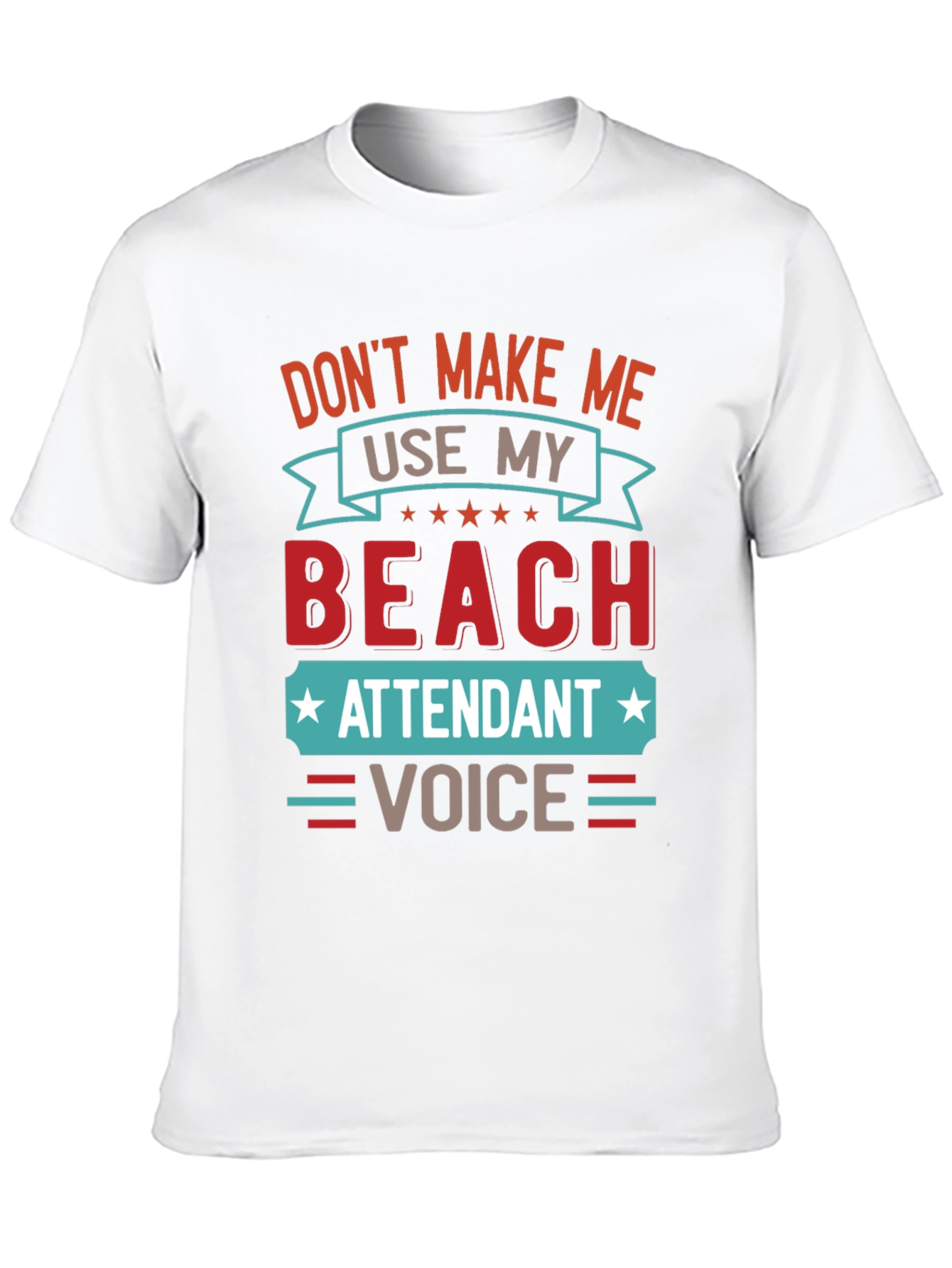 Black Beach Attendant Voice Funny T-Shirt view 10