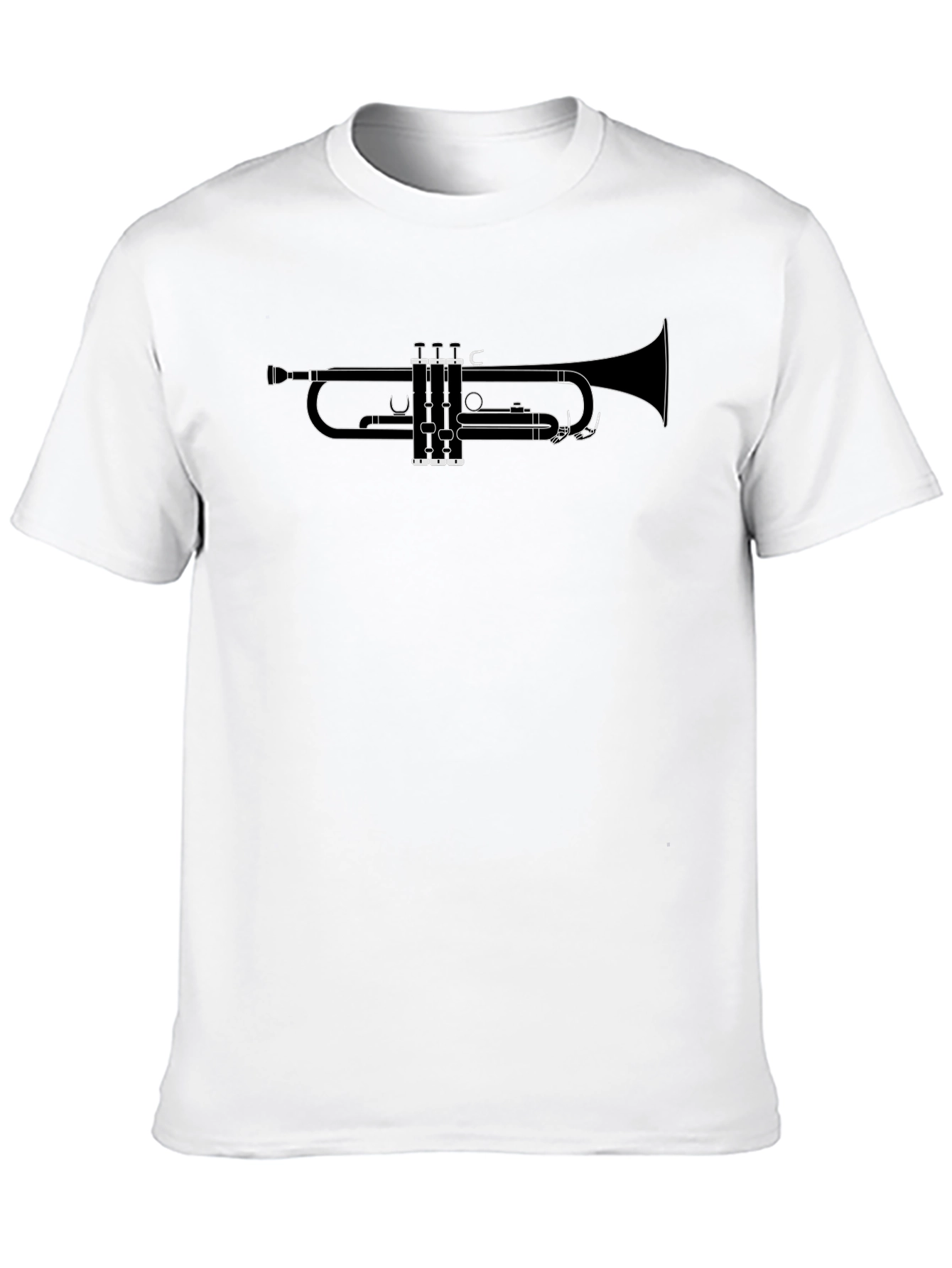 Black Trumpet Outline Graphic T-Shirt - Black view 10