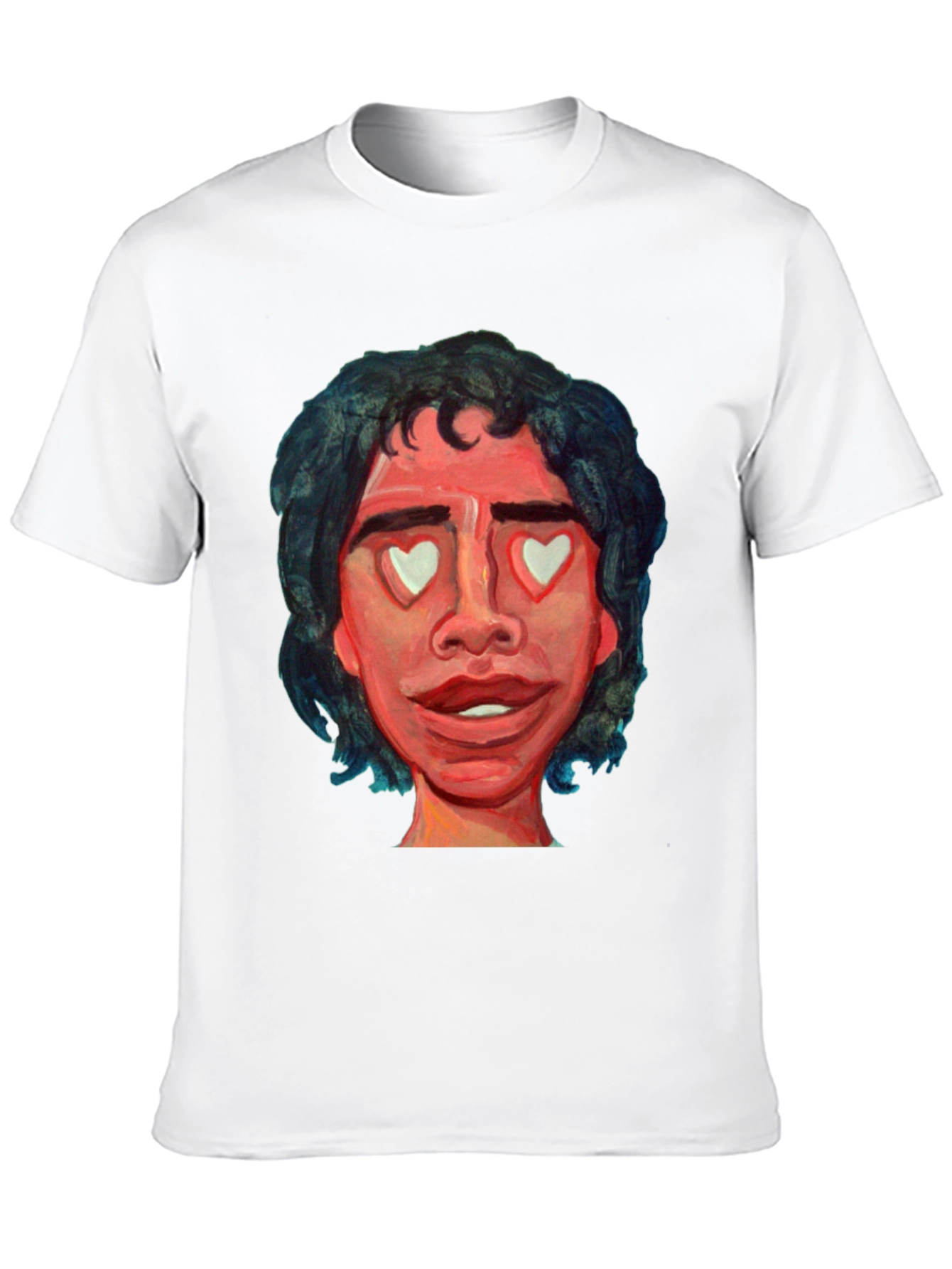 Black Heart Eyes Portrait Graphic Tee - Black view 10