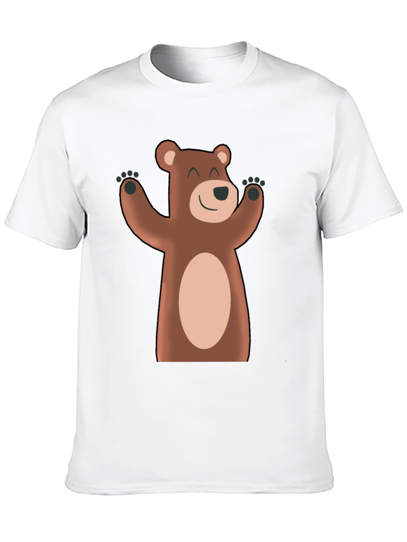 Black Cute Cartoon Bear Black T-Shirt view 10