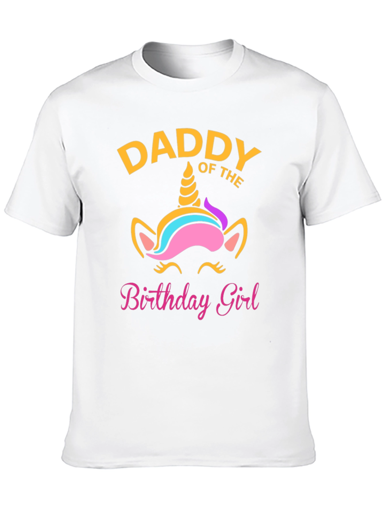Black Daddy of the Birthday Girl Unicorn T-Shirt view 10
