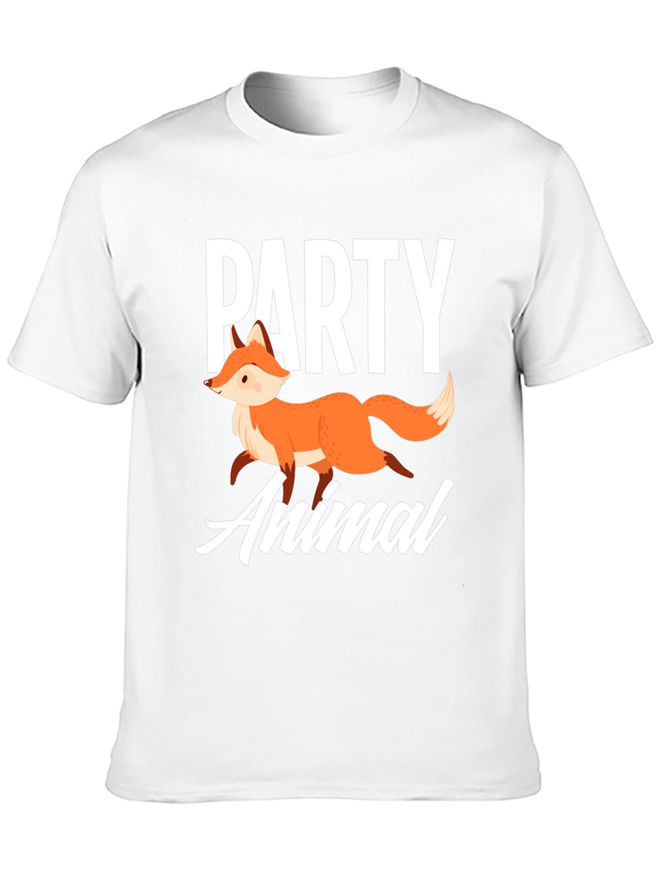 Black Party Animal Fox Graphic T-Shirt - Unisex view 10