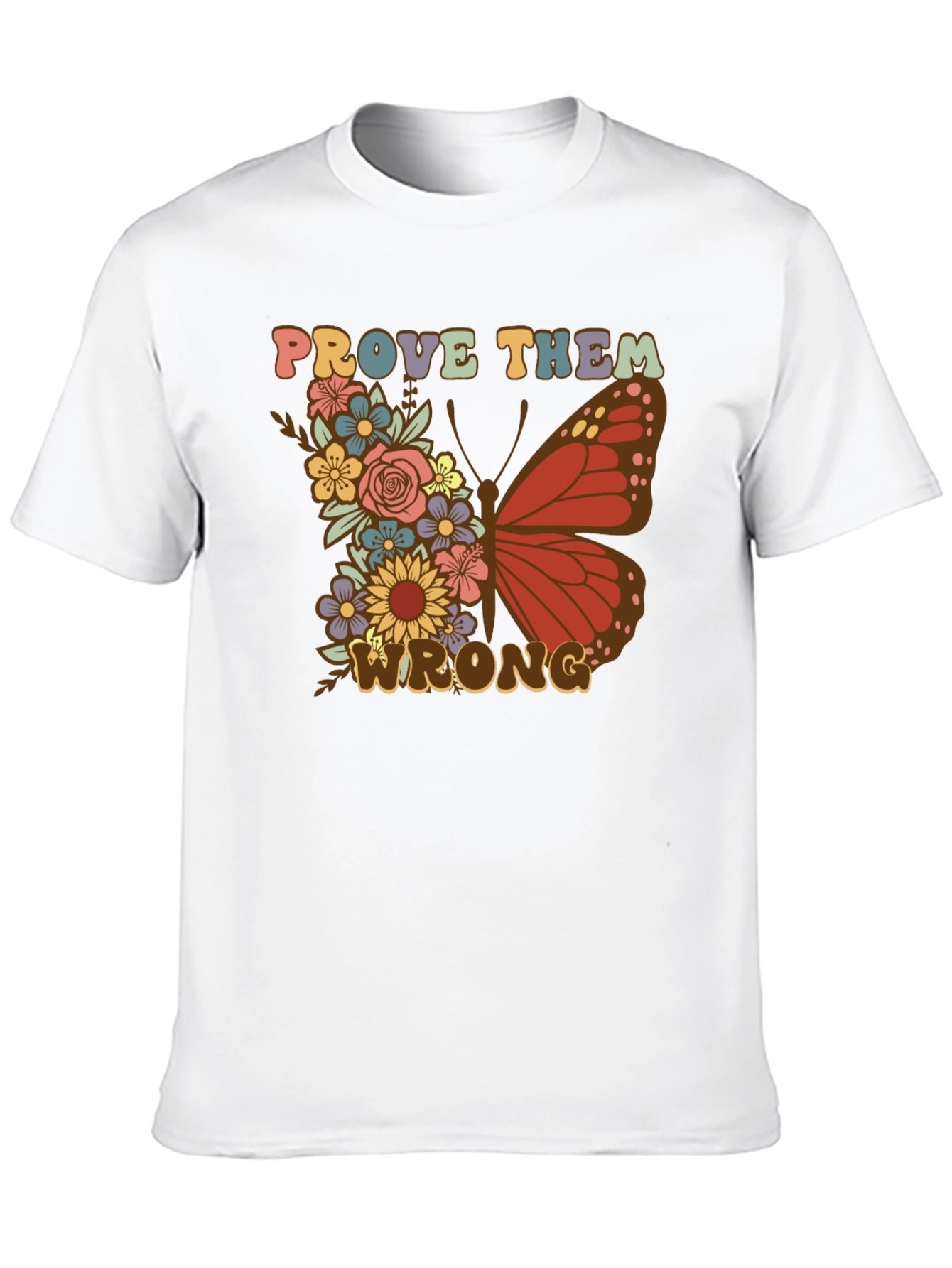 Black Floral Butterfly Prove Them Wrong Graphic Tee view 10
