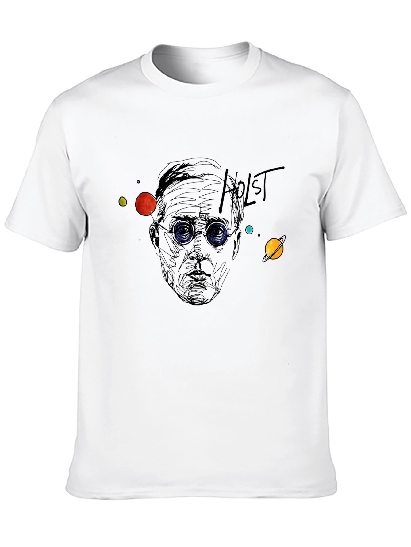 Black Holst Planets Graphic Print Black T-Shirt view 10