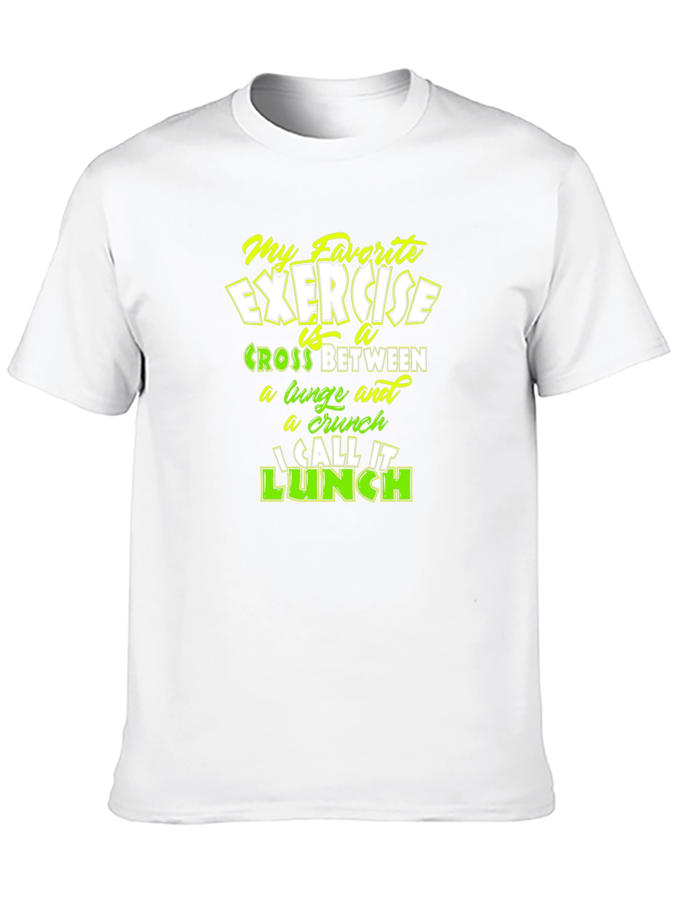 Black Funny Exercise Lunch Black T-Shirt view 10