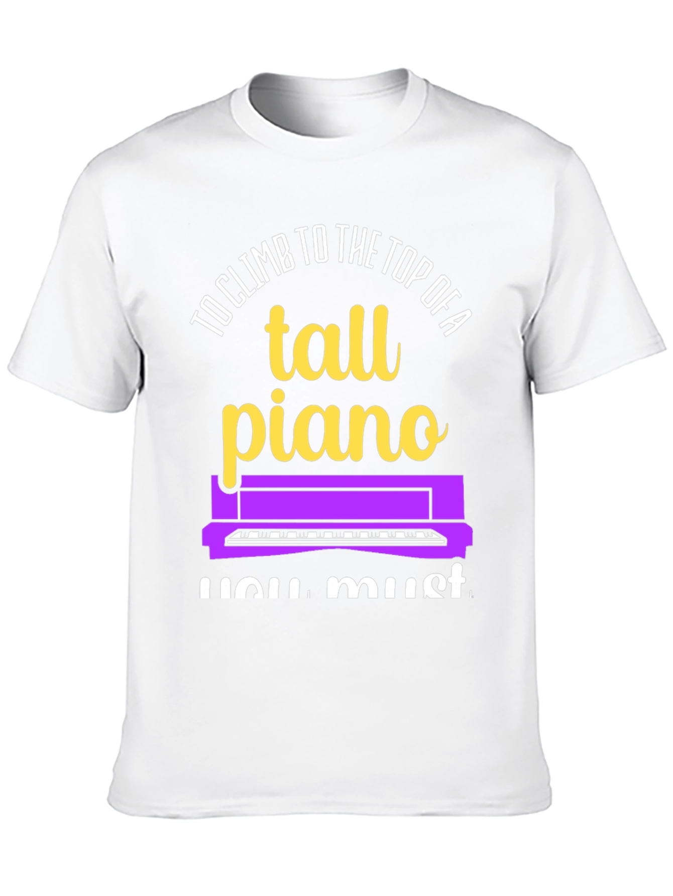 Black Tall Piano Graphic Tee - Musician's Novelty Shirt view 10