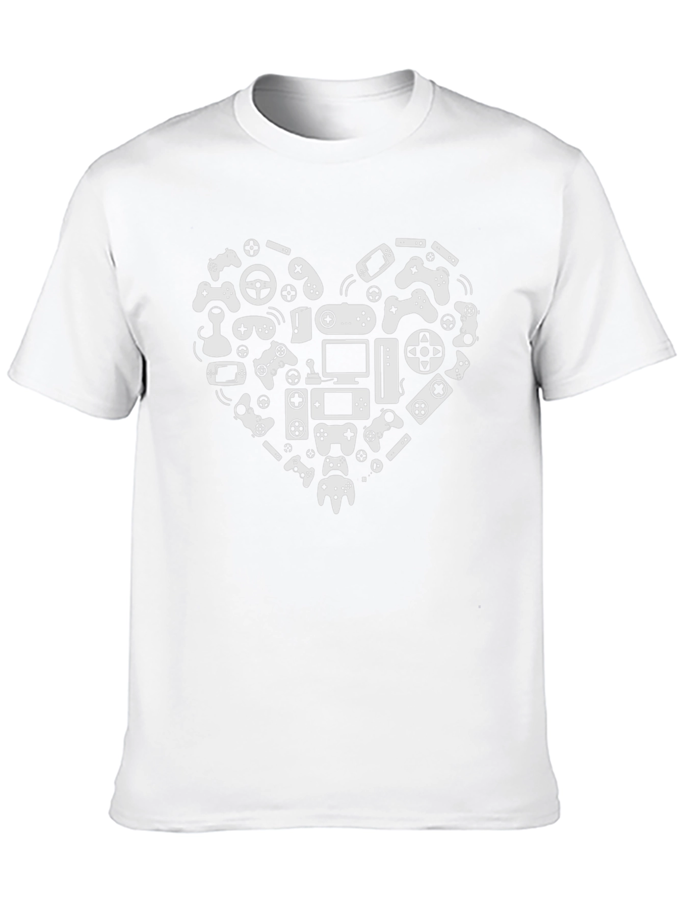 Black Gamer Heart T-Shirt - Black Cotton Tee view 10