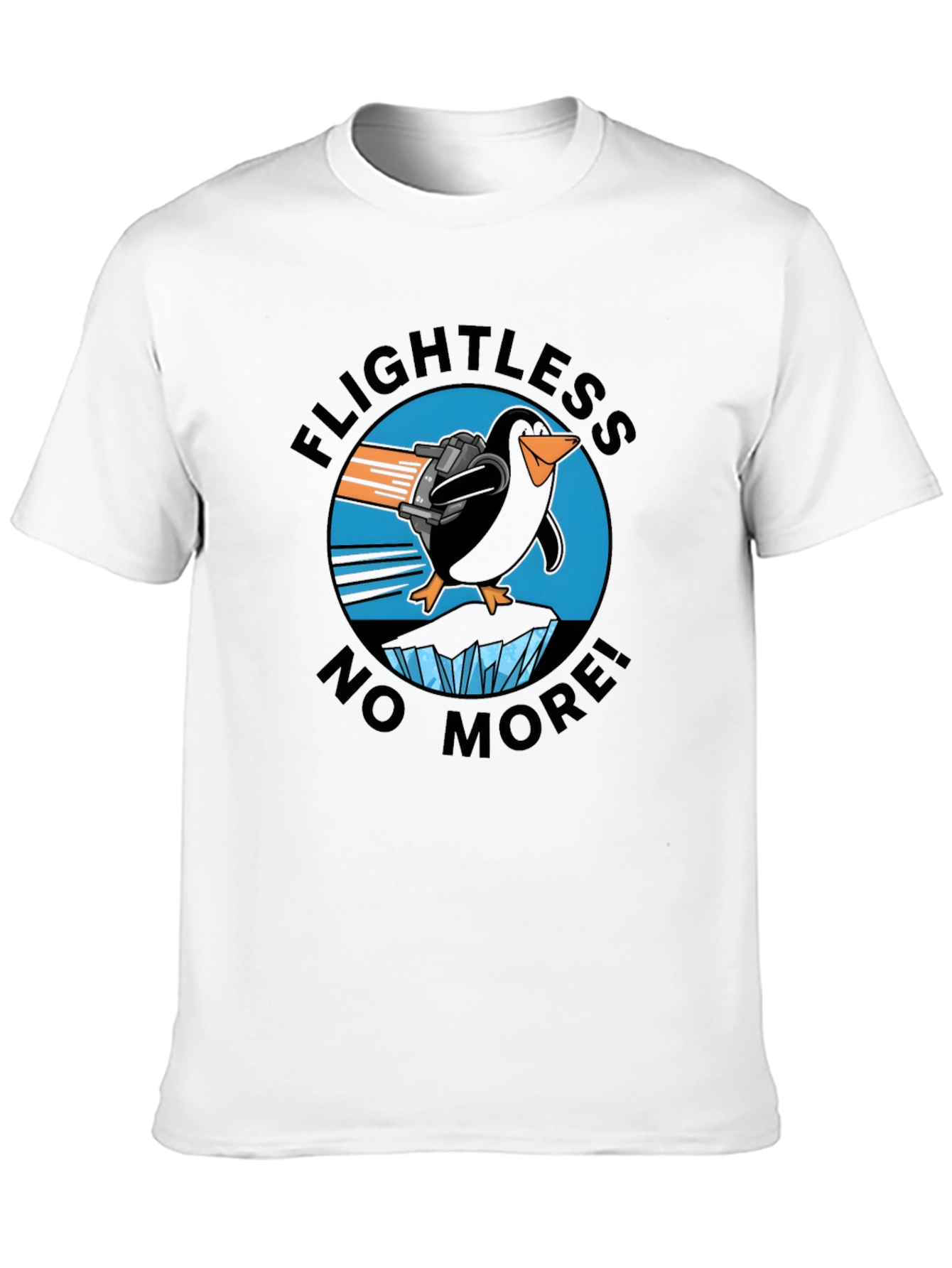 Black Flightless No More Penguin T-Shirt view 10