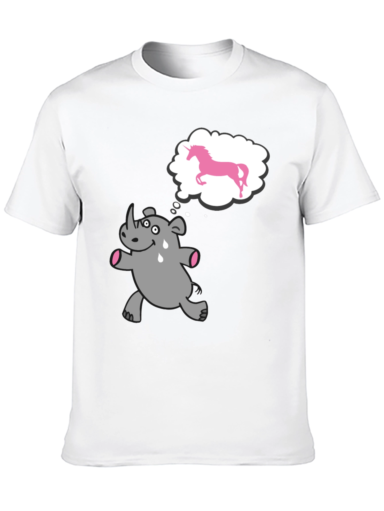 Black Funny Rhino Unicorn Dream Black T-Shirt view 10
