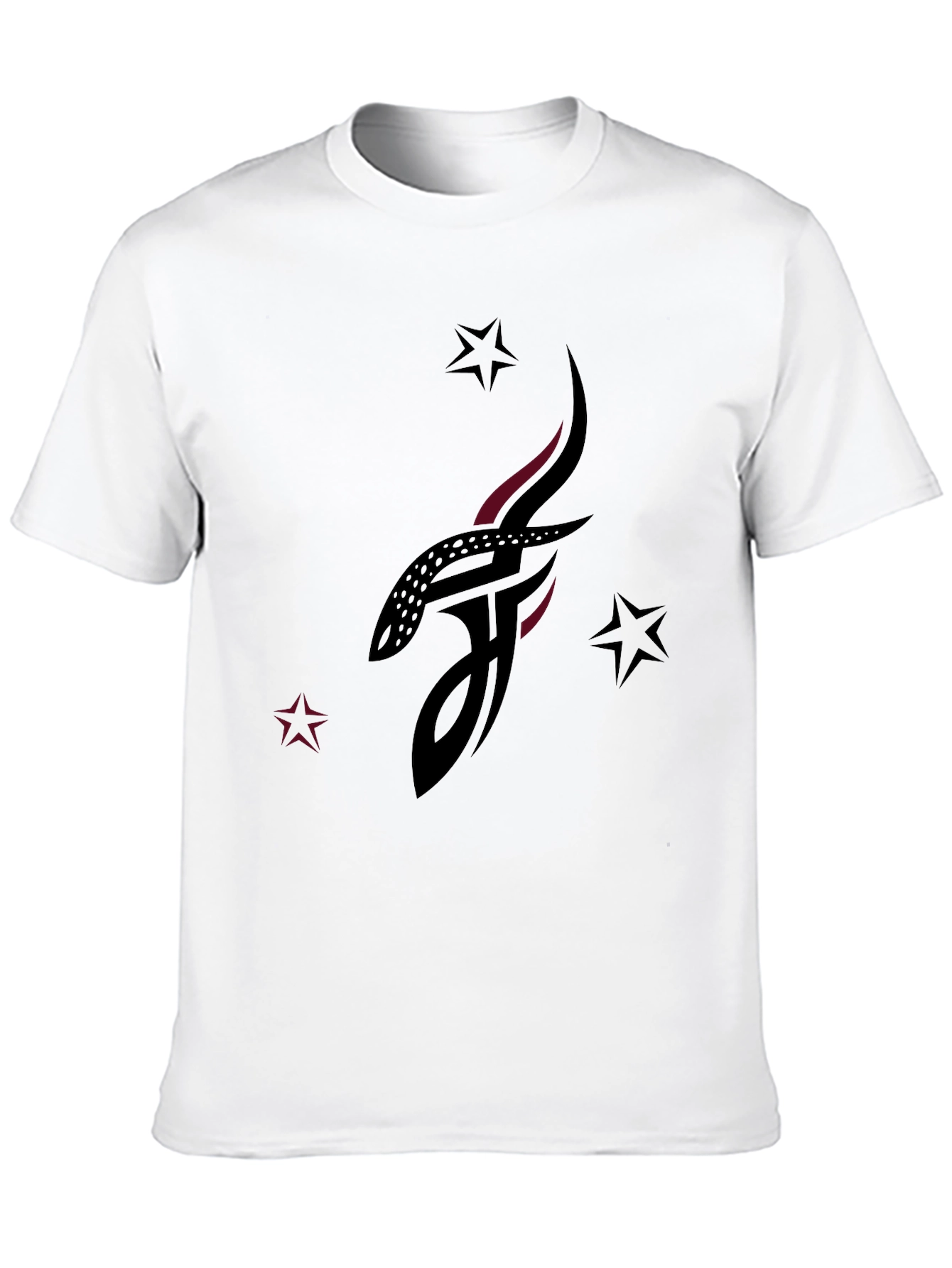 Black Stylish Black Graphic Tee with Abstract Tattoo Design view 10