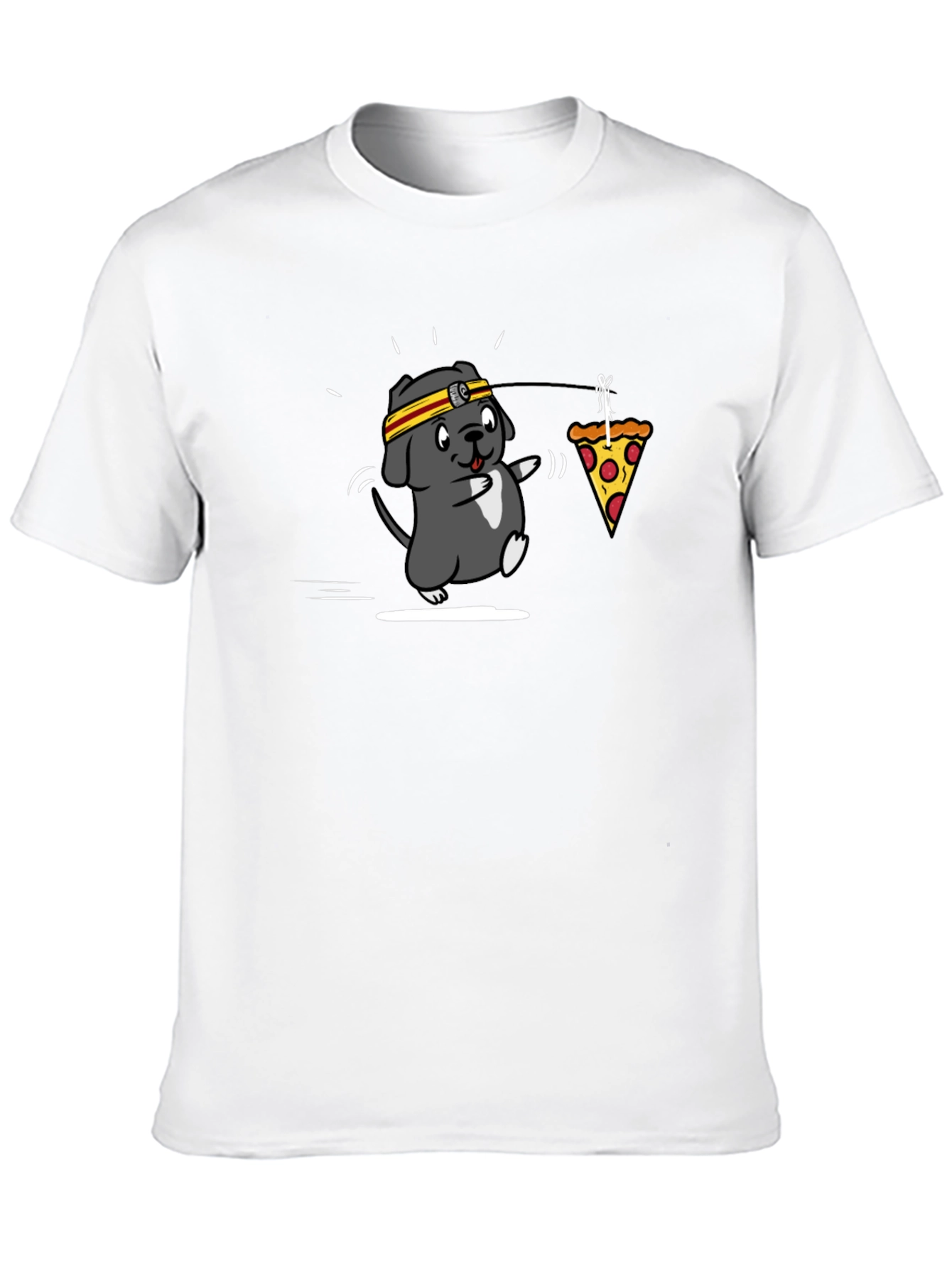 Black Pizza Dog T-Shirt - Funny Graphic Tee view 10