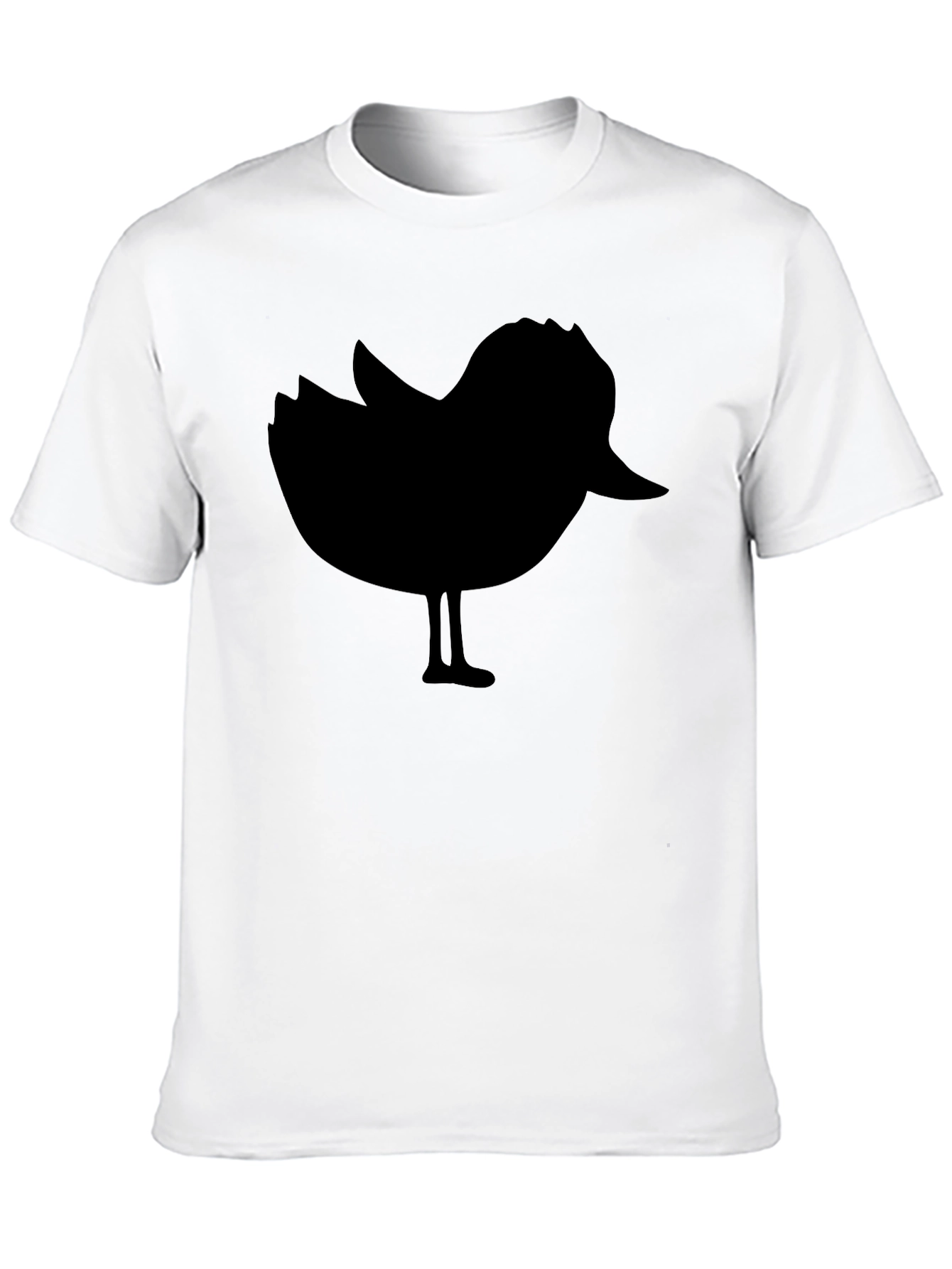 Black Black T-Shirt with Silhouette Bird Design view 10