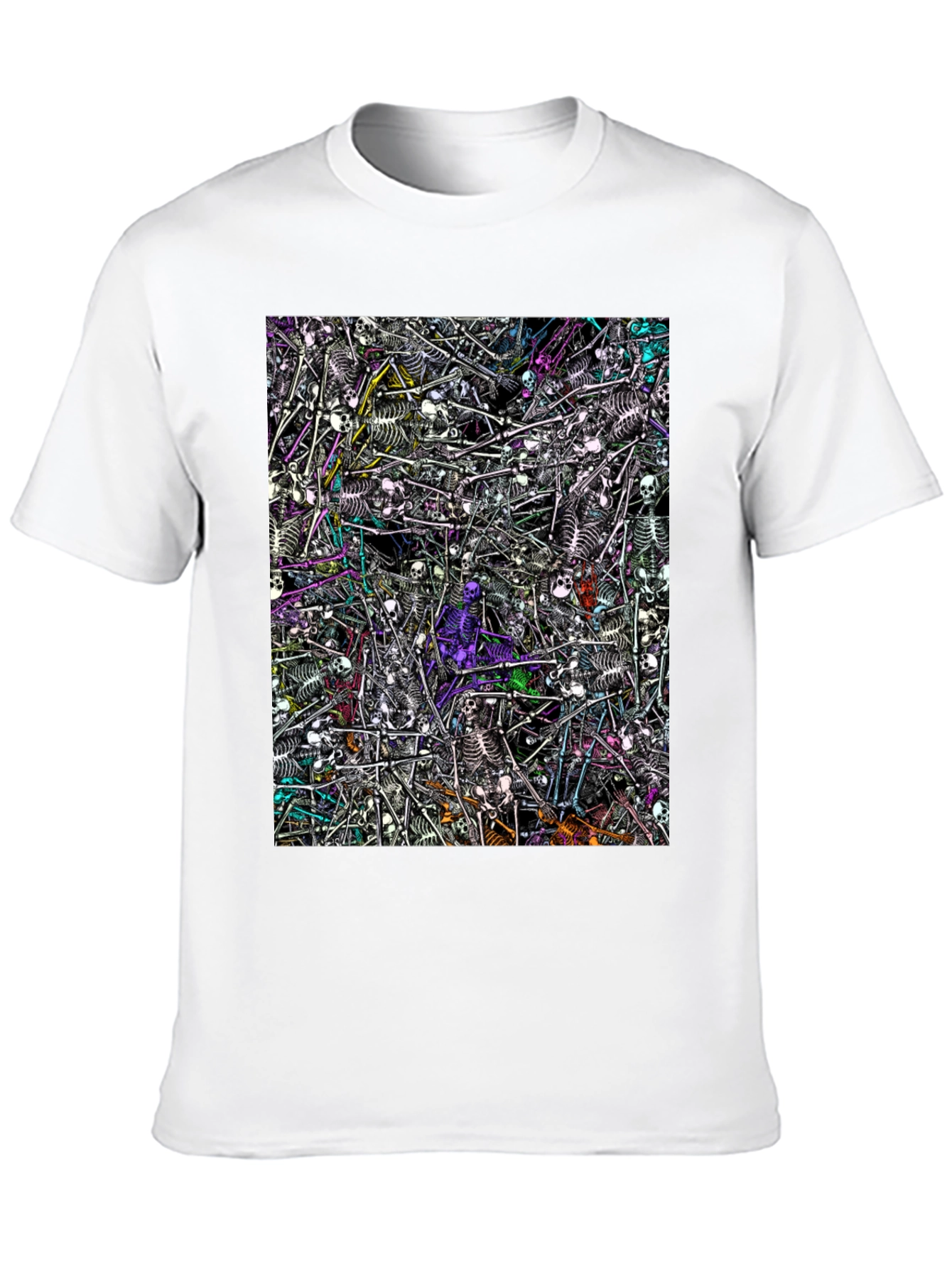 Black Skeleton Pile Graphic Tee - Black view 10