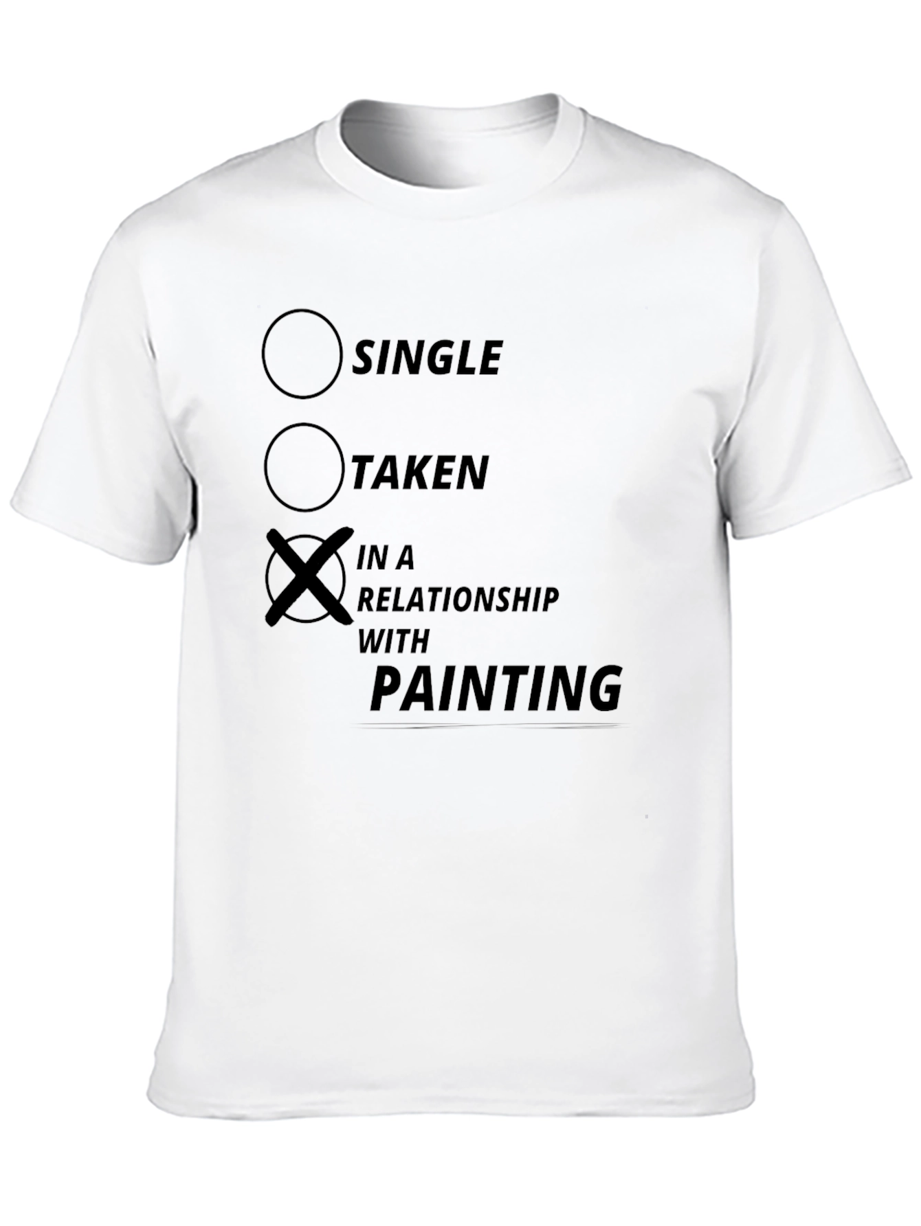 Black Relationship with Painting T-Shirt - Single Taken Artist Tee view 10
