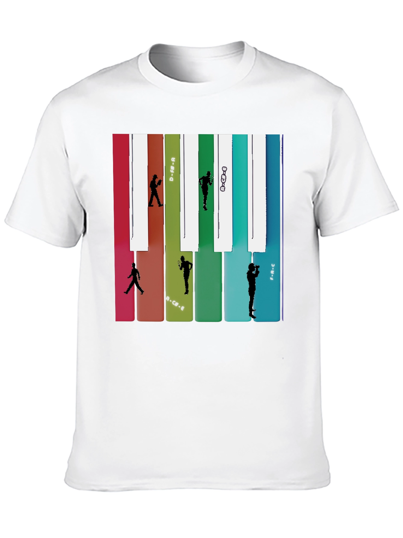 Black Music Note Piano Keys Runner T-Shirt view 10