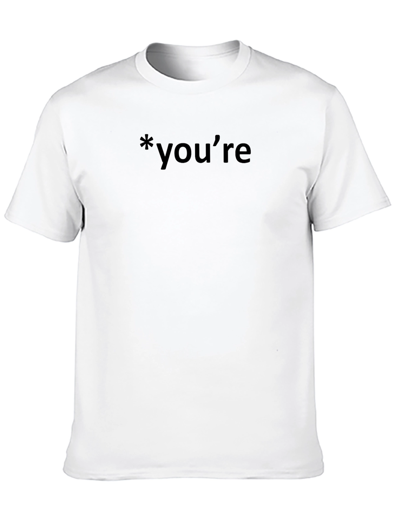 Black "*You're" Black T-Shirt - Grammar Humor Tee view 10