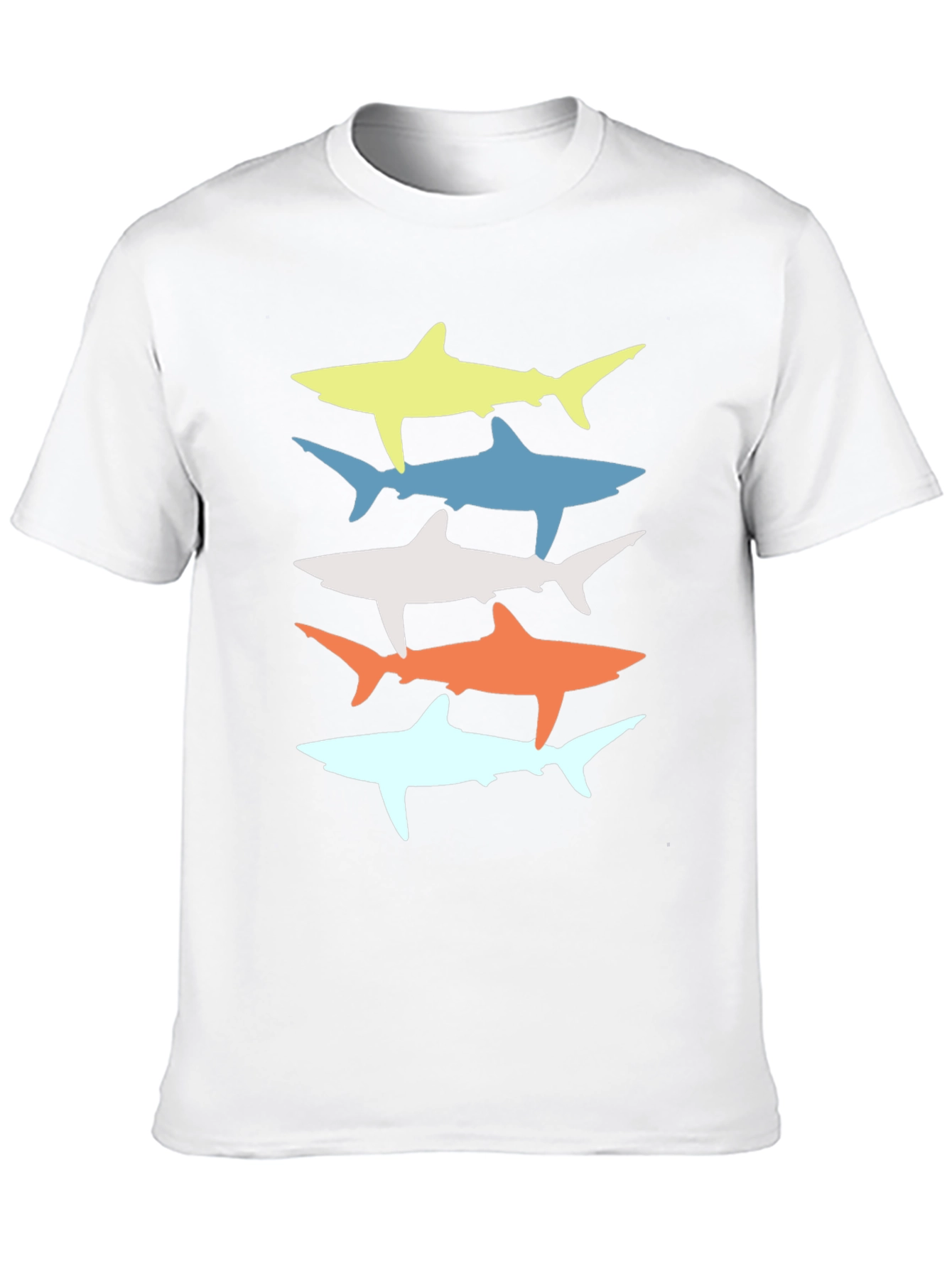 Black Retro Shark Stack Graphic Tee - Cool Casual Style view 10