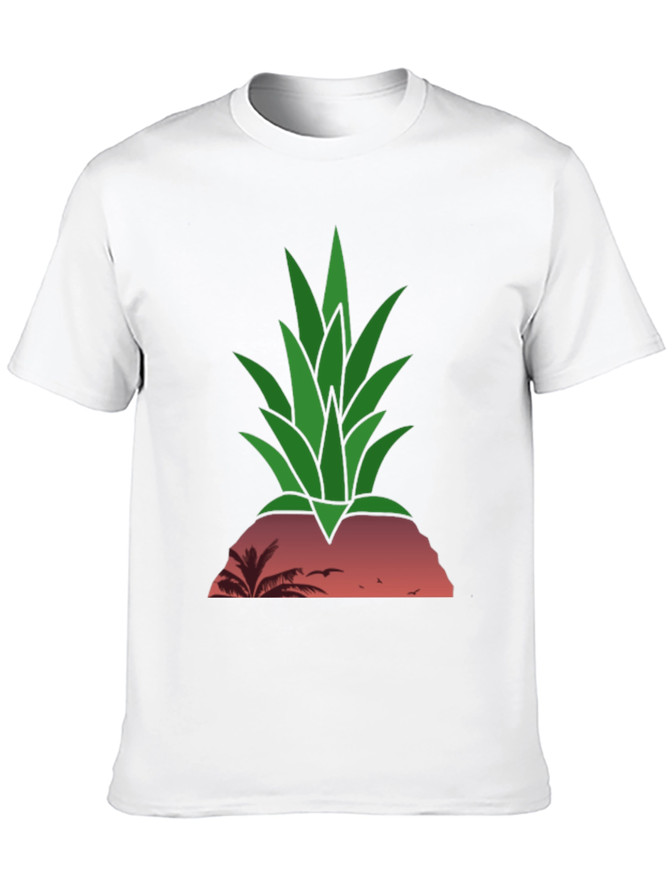 Black Tropical Pineapple Sunset T-Shirt view 10