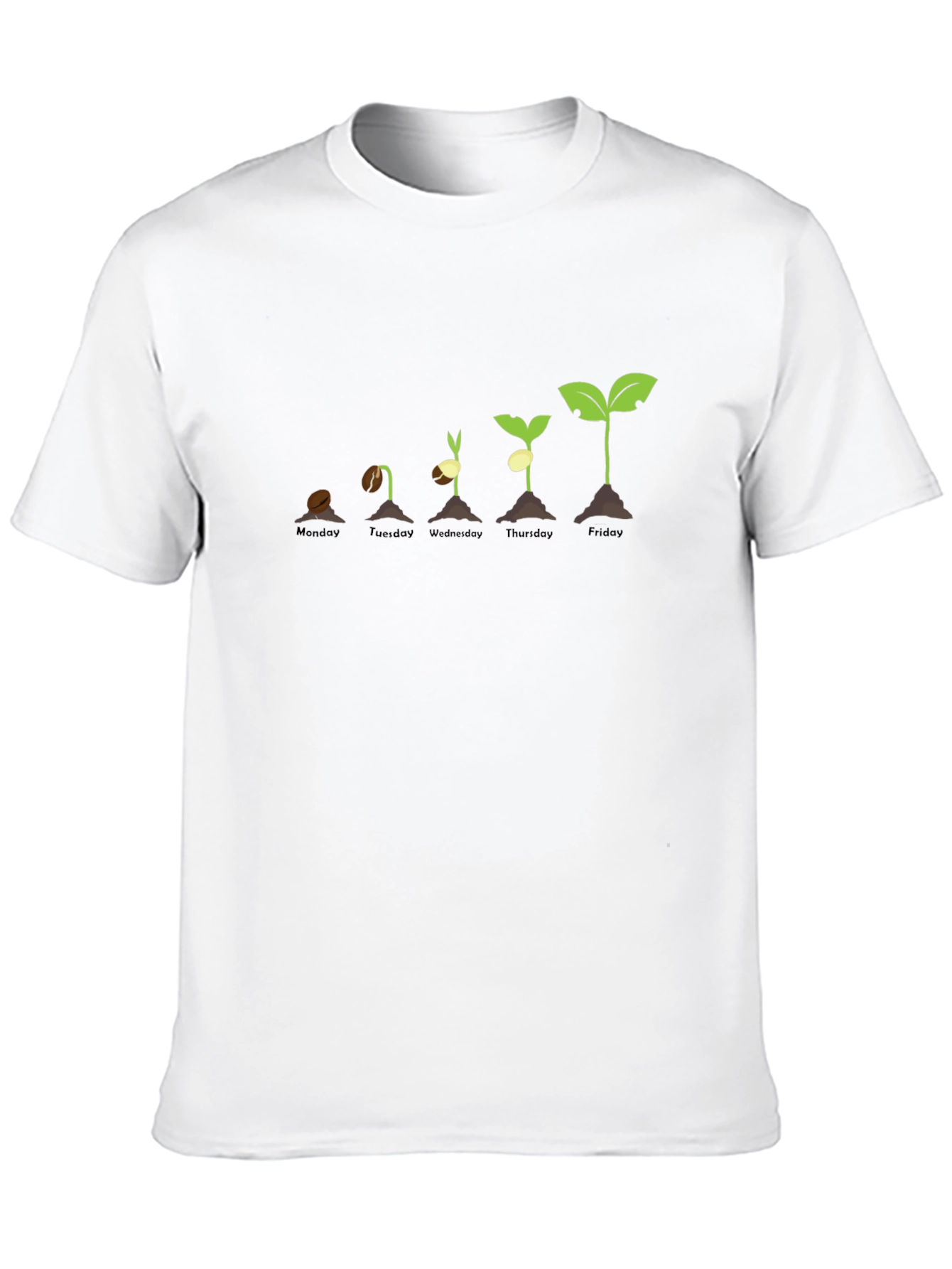 Black Plant Growth Stages T-Shirt - Black Cotton Tee view 10